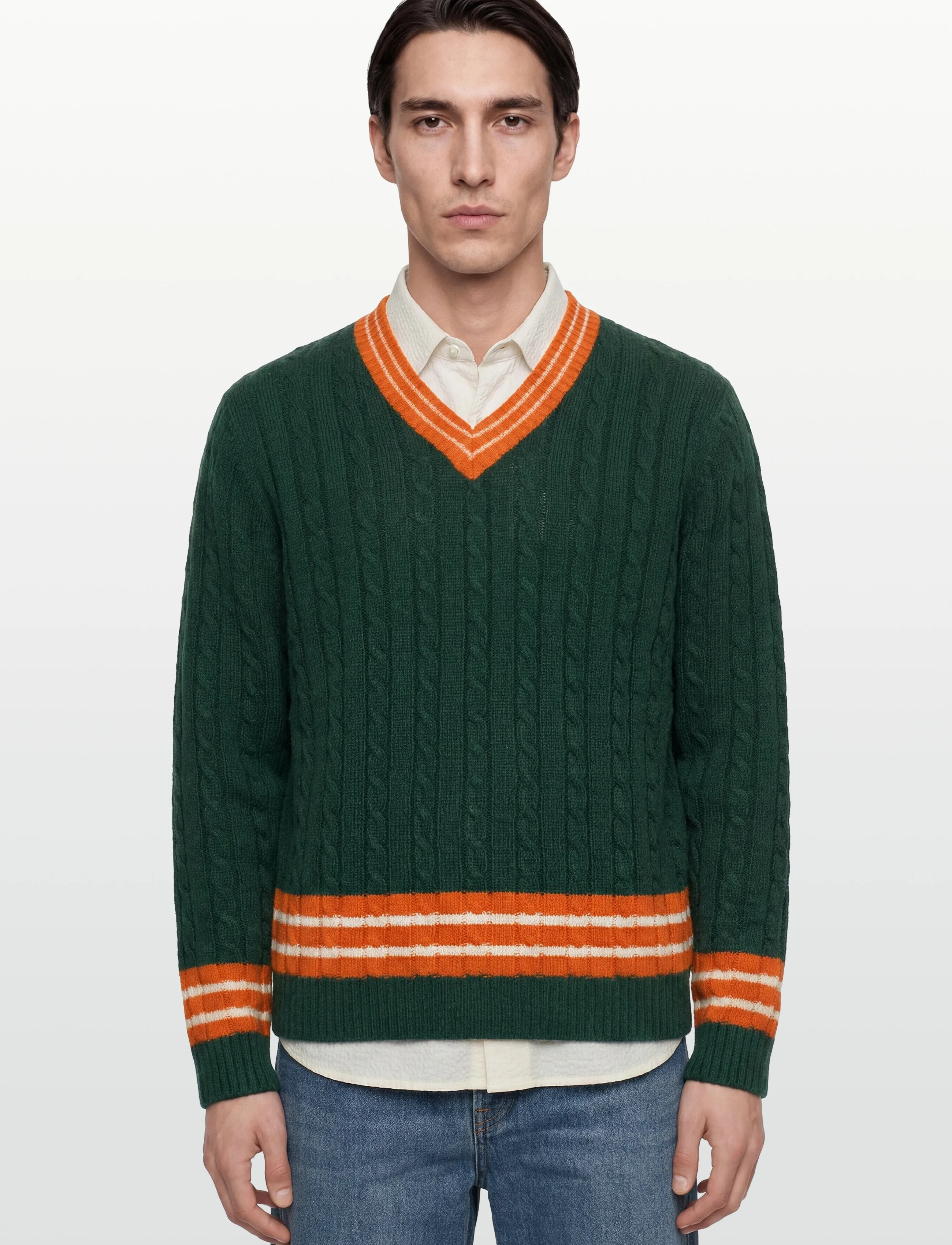 Denim Project - DP BRENTON V NECK KNIT - laveste priser - 511 dark green - 3