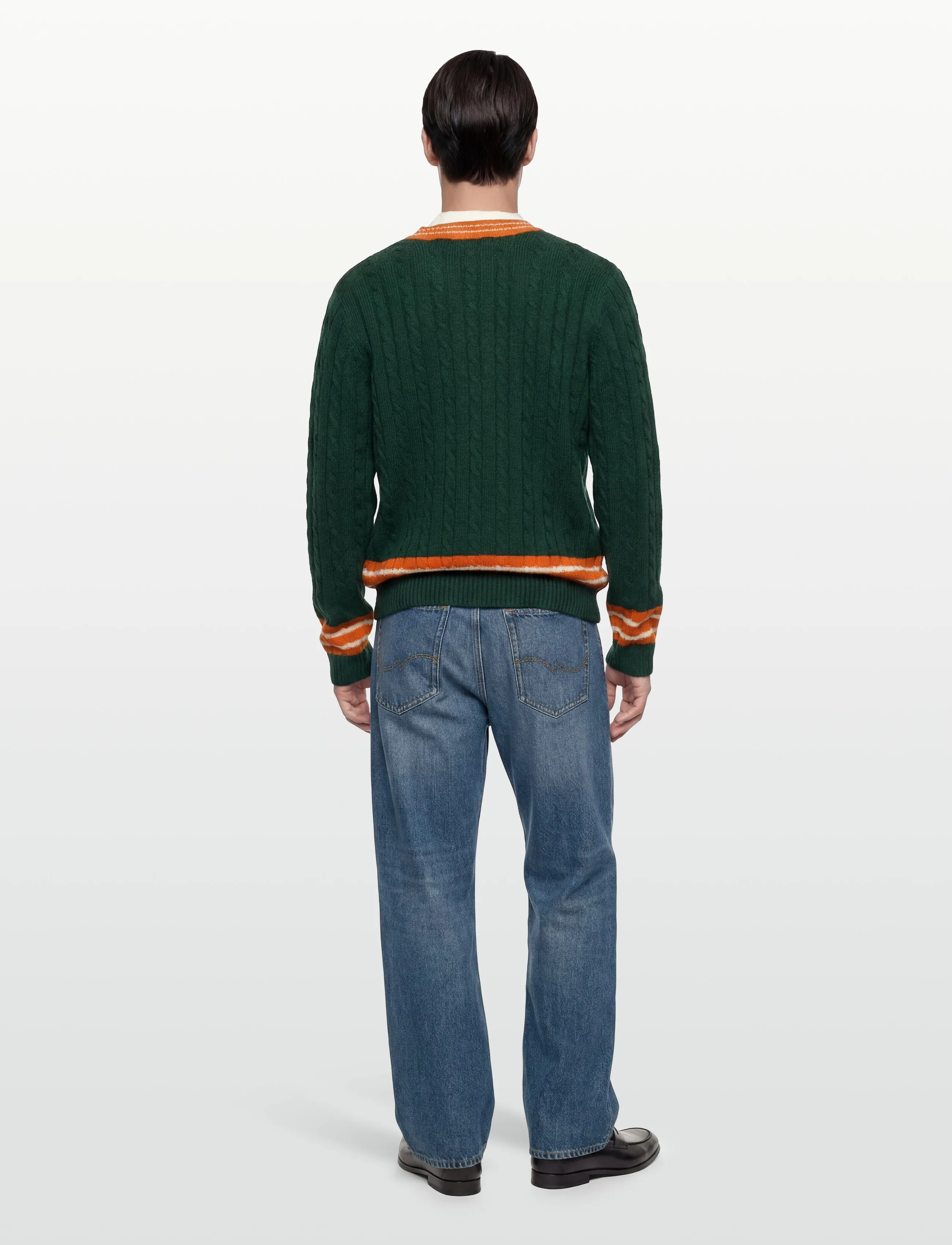 Denim Project - DP BRENTON V NECK KNIT - laveste priser - 511 dark green - 4