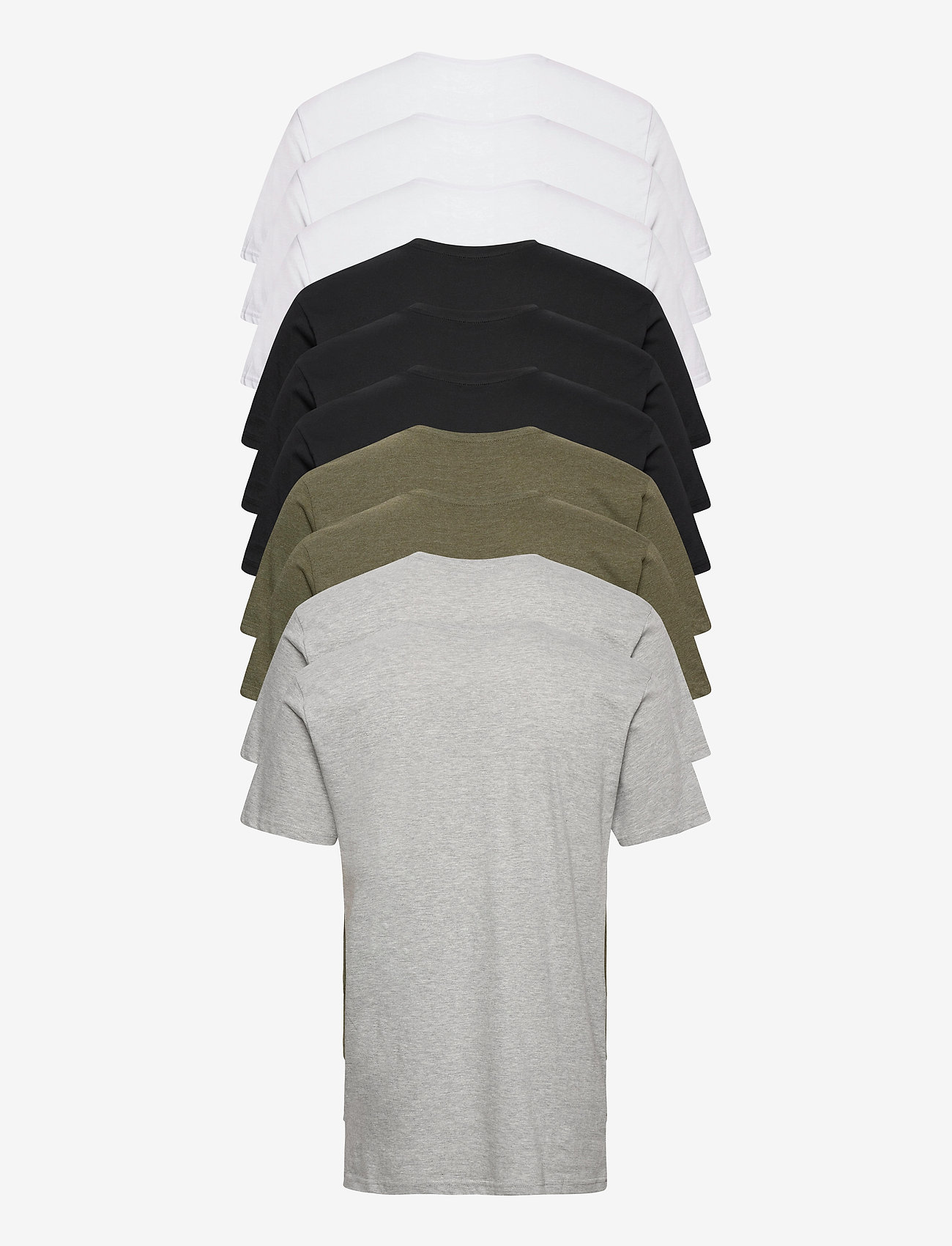 Denim Project - DP 10 Pack T-SHIRT - basis-t-skjorter - 2xlgm 2x olive night 3xwhite 3x black - 4