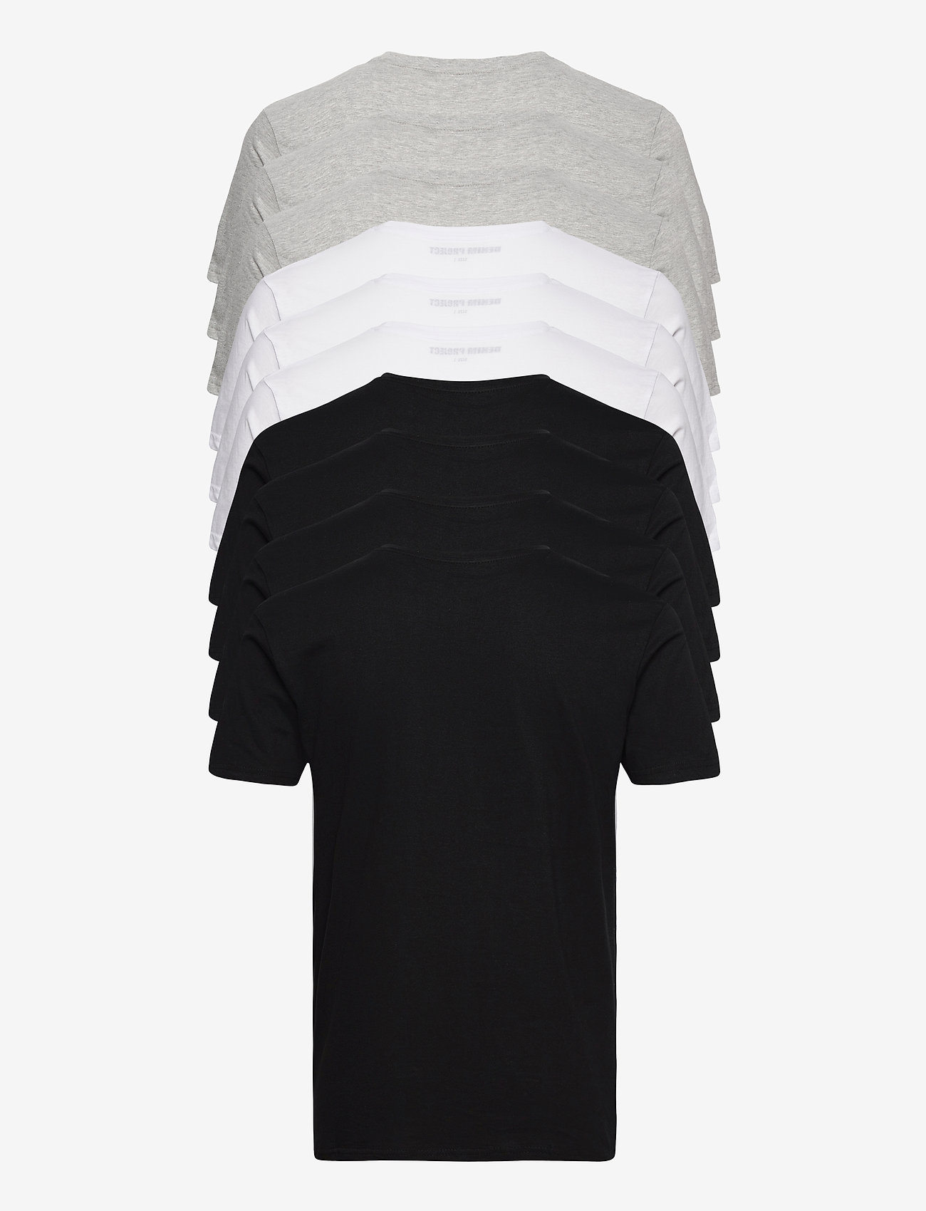 Denim project - 10 Pack T-SHIRT - laisvalaikio marškinėliai - 4xblack/ 3x white/ 3x light grey melange - 0