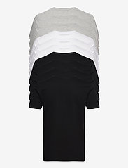 Denim project - 10 Pack T-SHIRT - podstawowe koszulki - 4xblack/ 3x white/ 3x light grey melange - 0