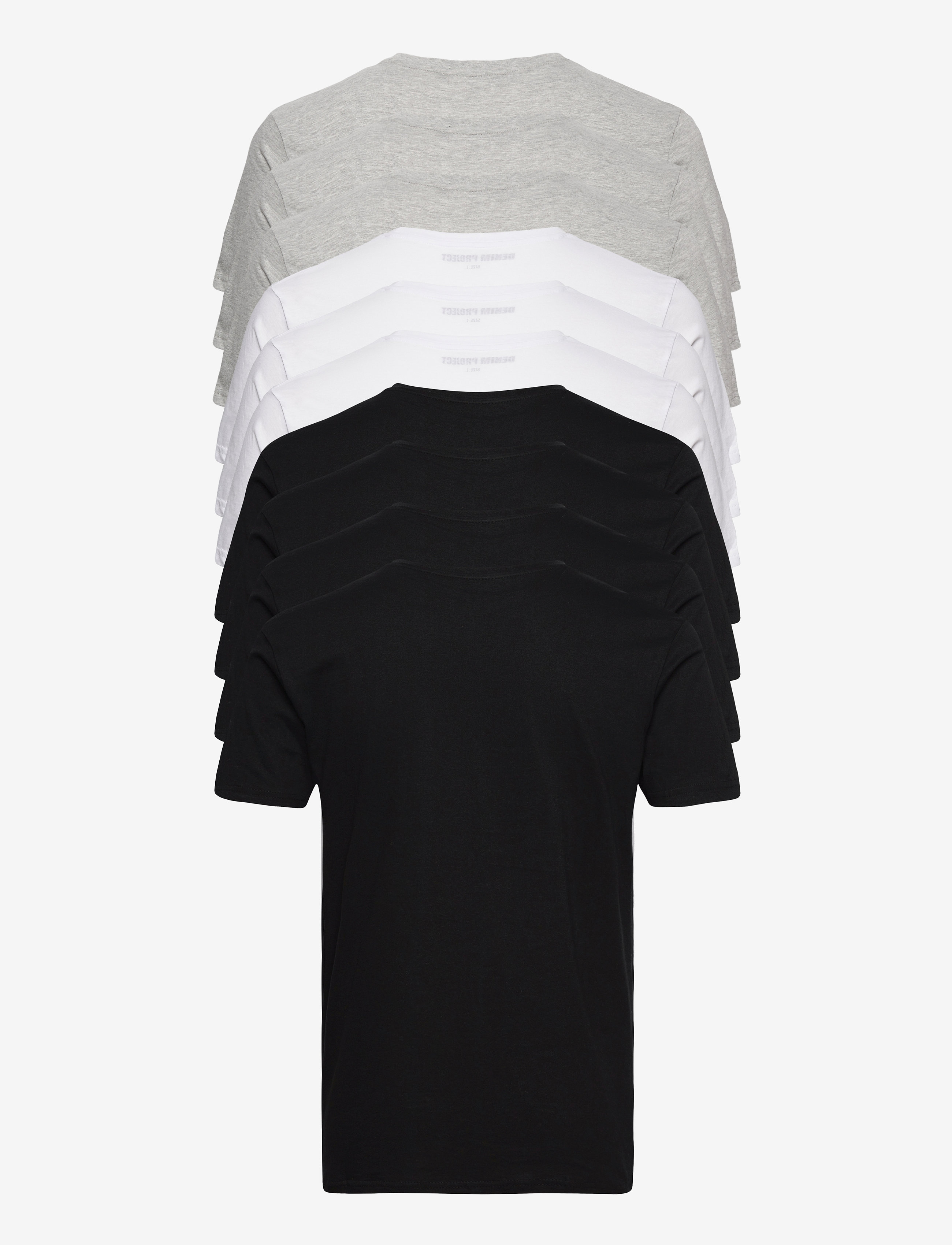 Denim Project DP 10 Pack T-SHIRT - Kleidung - 4XBLACK/ 3X WHITE/ 3X LIGHT GREY MELANGE / white