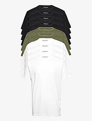 Denim project - 10 Pack T-SHIRT - laisvalaikio marškinėliai - 2xarmy 4xwhite 4xblack - 0