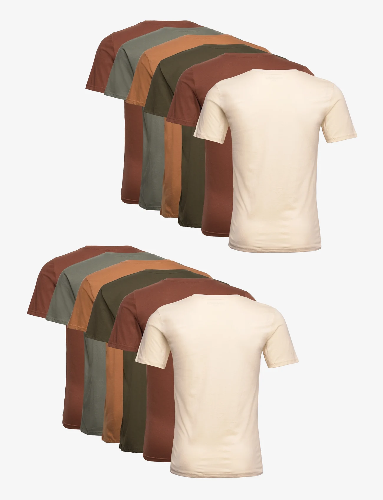 Denim project - 10 Pack T-SHIRT - basic t-shirts - 427 earth color mix - 1