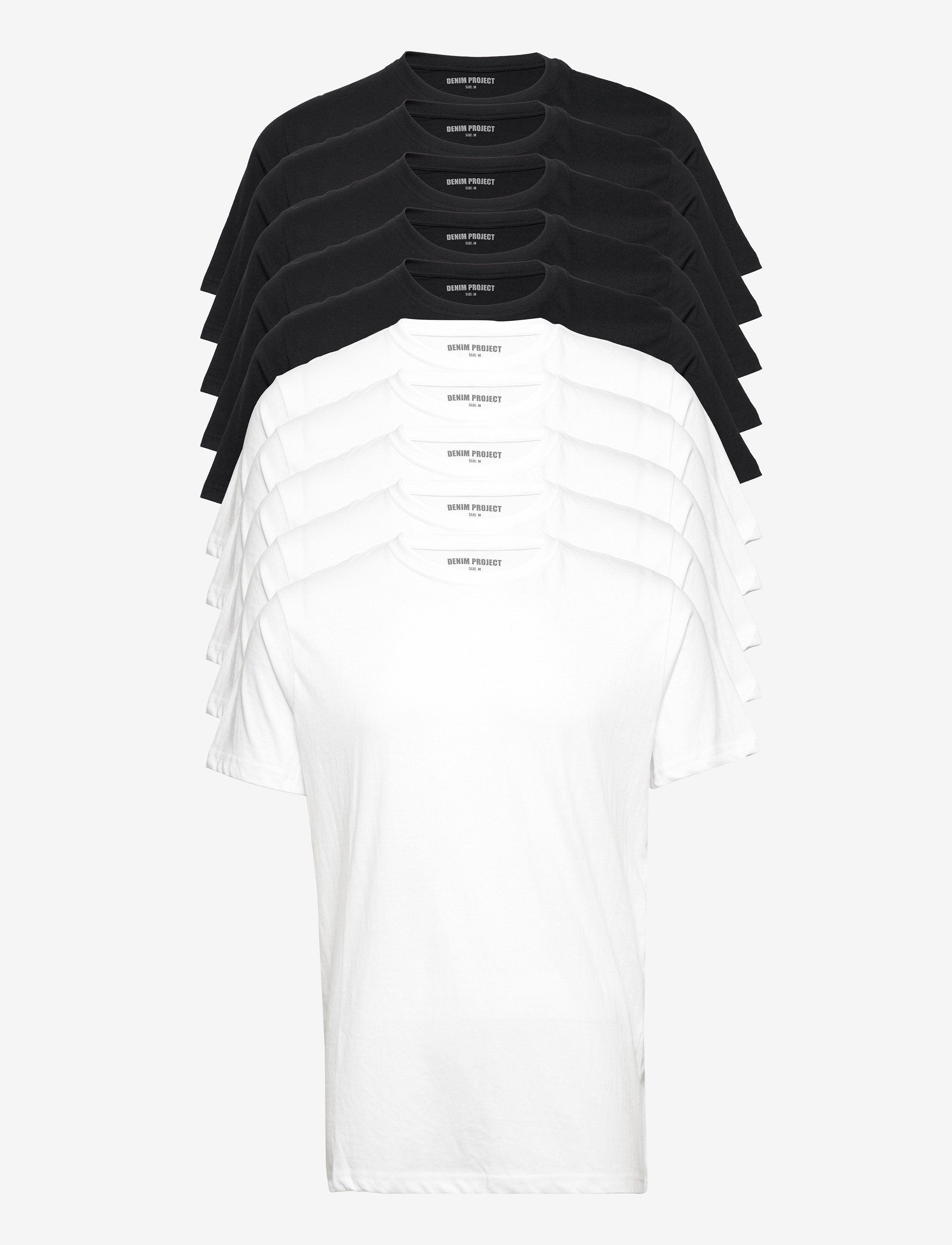 Denim Project DP 10 Pack T-SHIRT - T-Shirts - 5 BLACK/ 5 WHITE / white