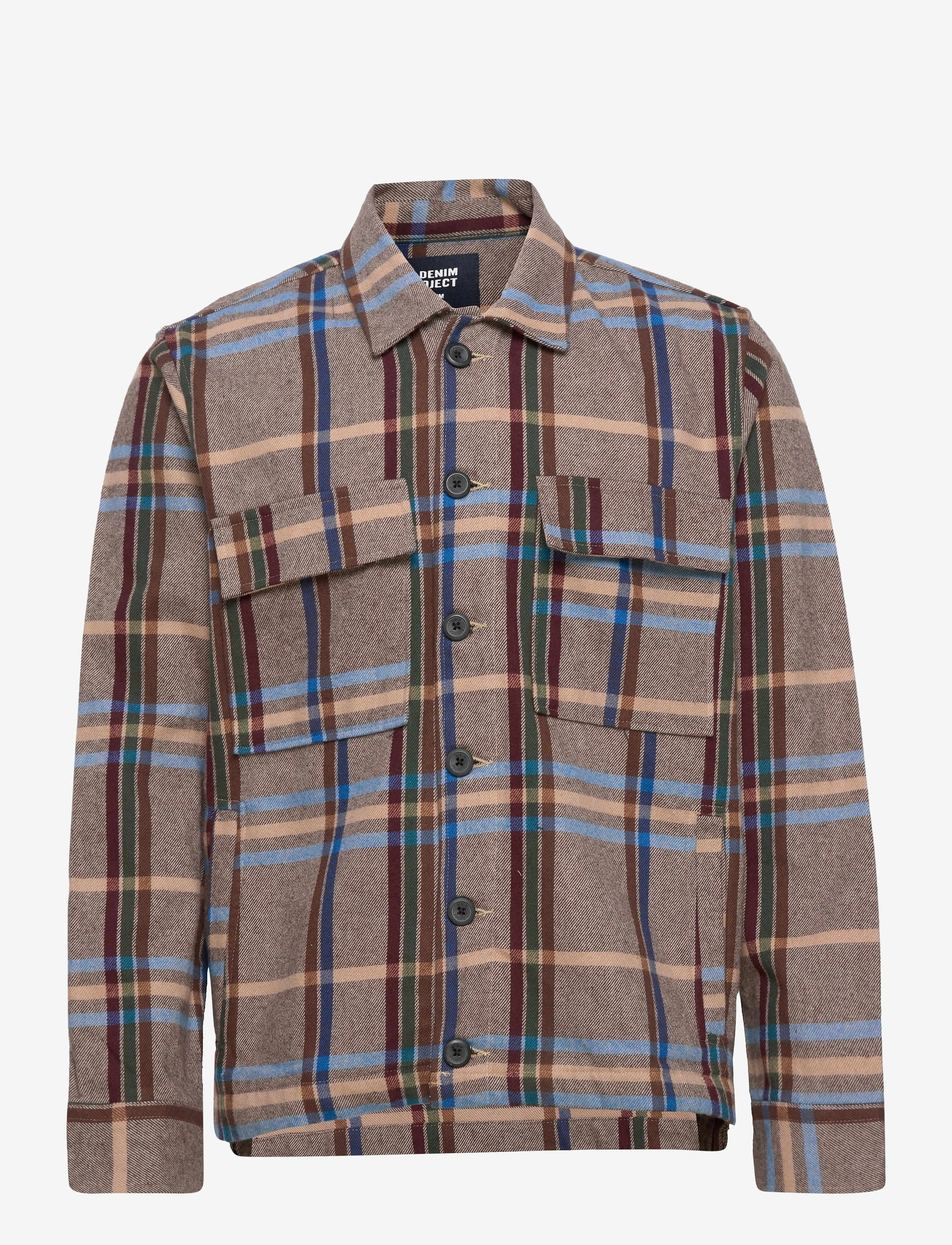 Denim Project Check Pocket Jacket - Kläder - CHECK 3 BROWN / multi