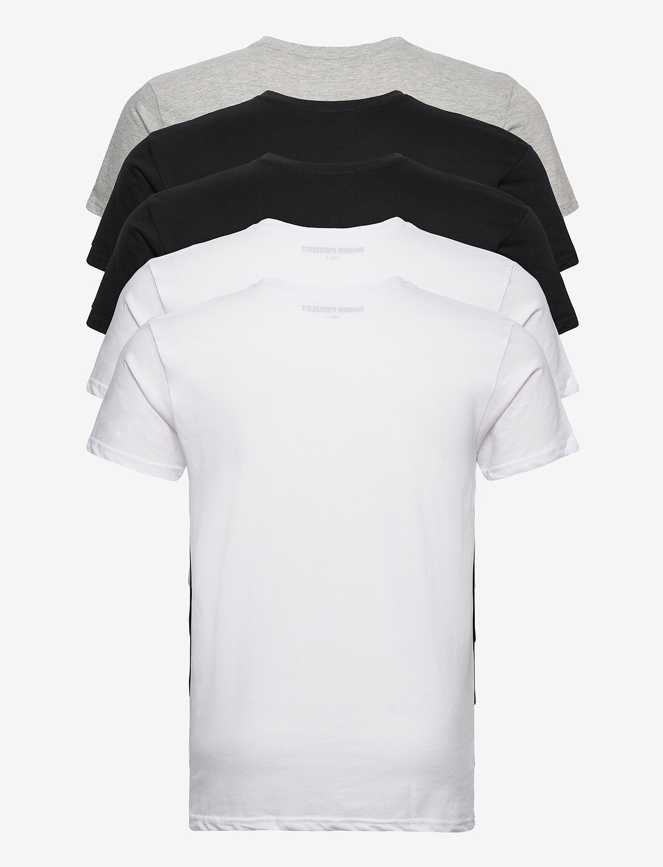 Denim Project - DP 5 PACK T-SHIRTS - basic t-shirts - black/white/light grey melange - 1