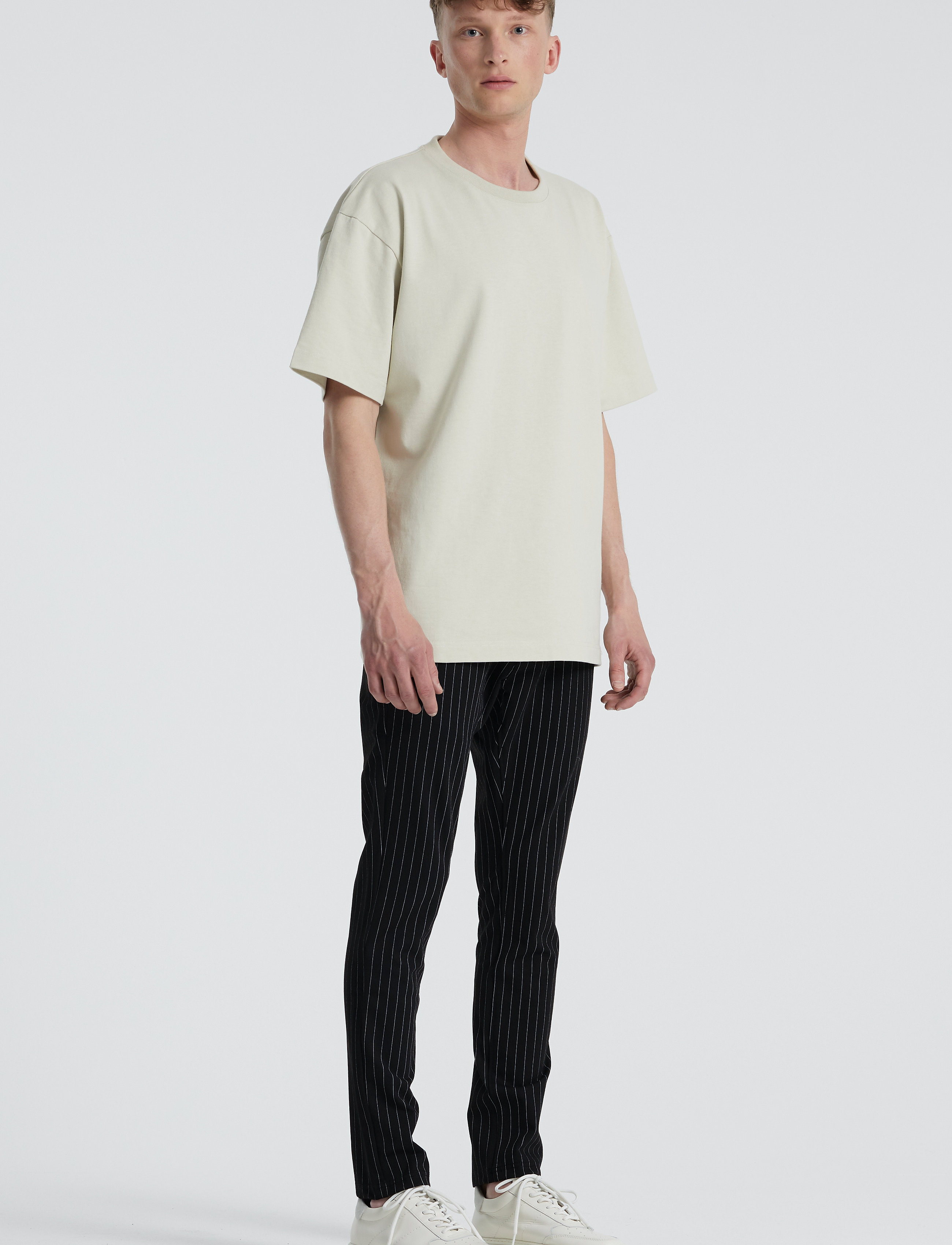 Denim Project DP Ponte Roma Plain - Streetstyle - BLACK WHITE PIN / black
