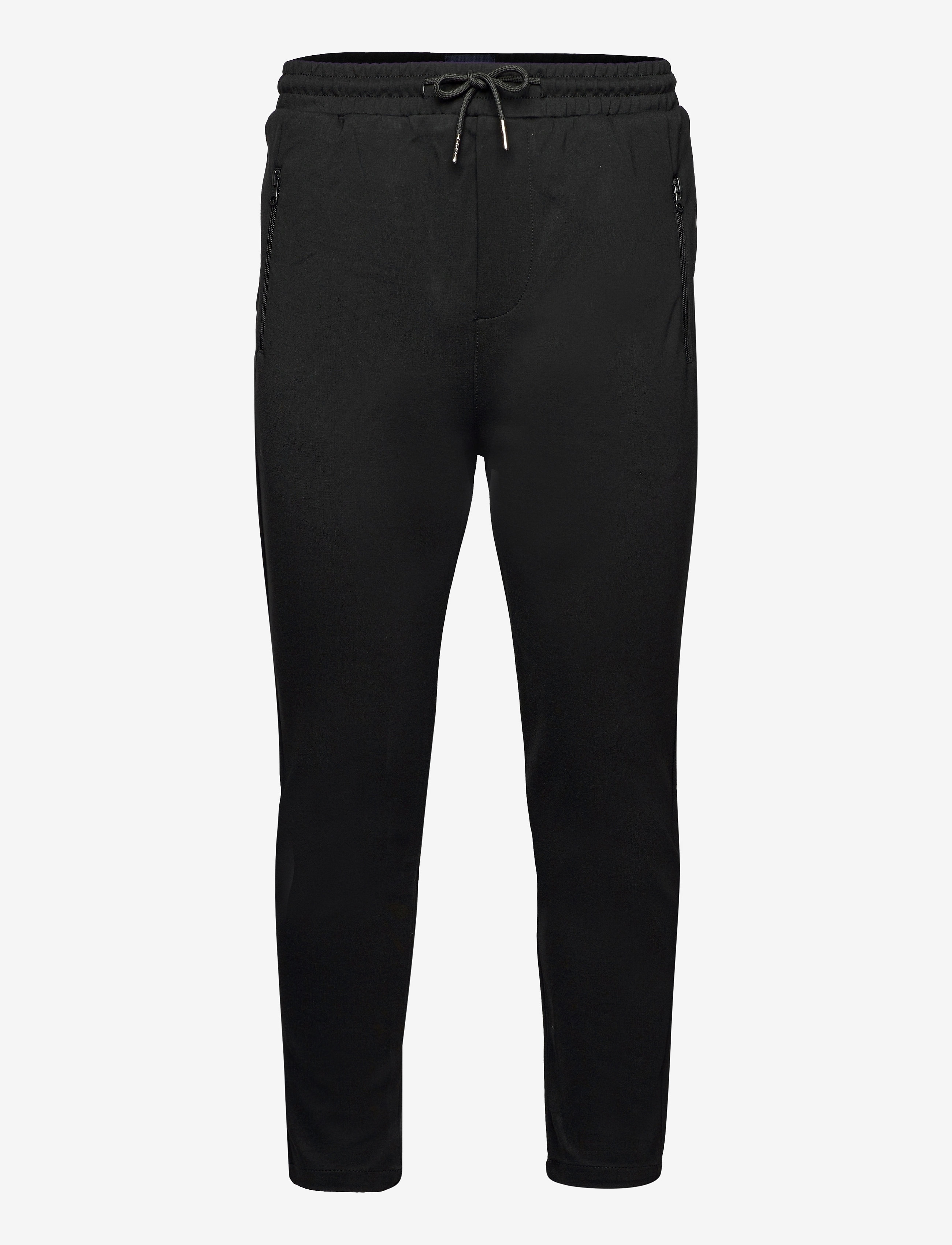Denim Project DP PONTE ELASTIC PANTS CROPPED - Bukser - BLACK / black