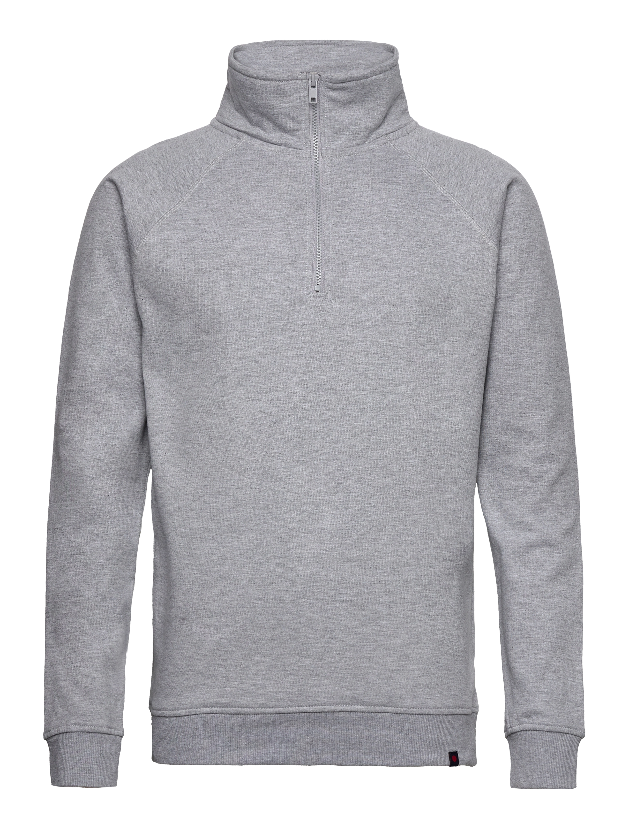 Basic Half-Zip Highneck - LIGHT GREY MELANGE