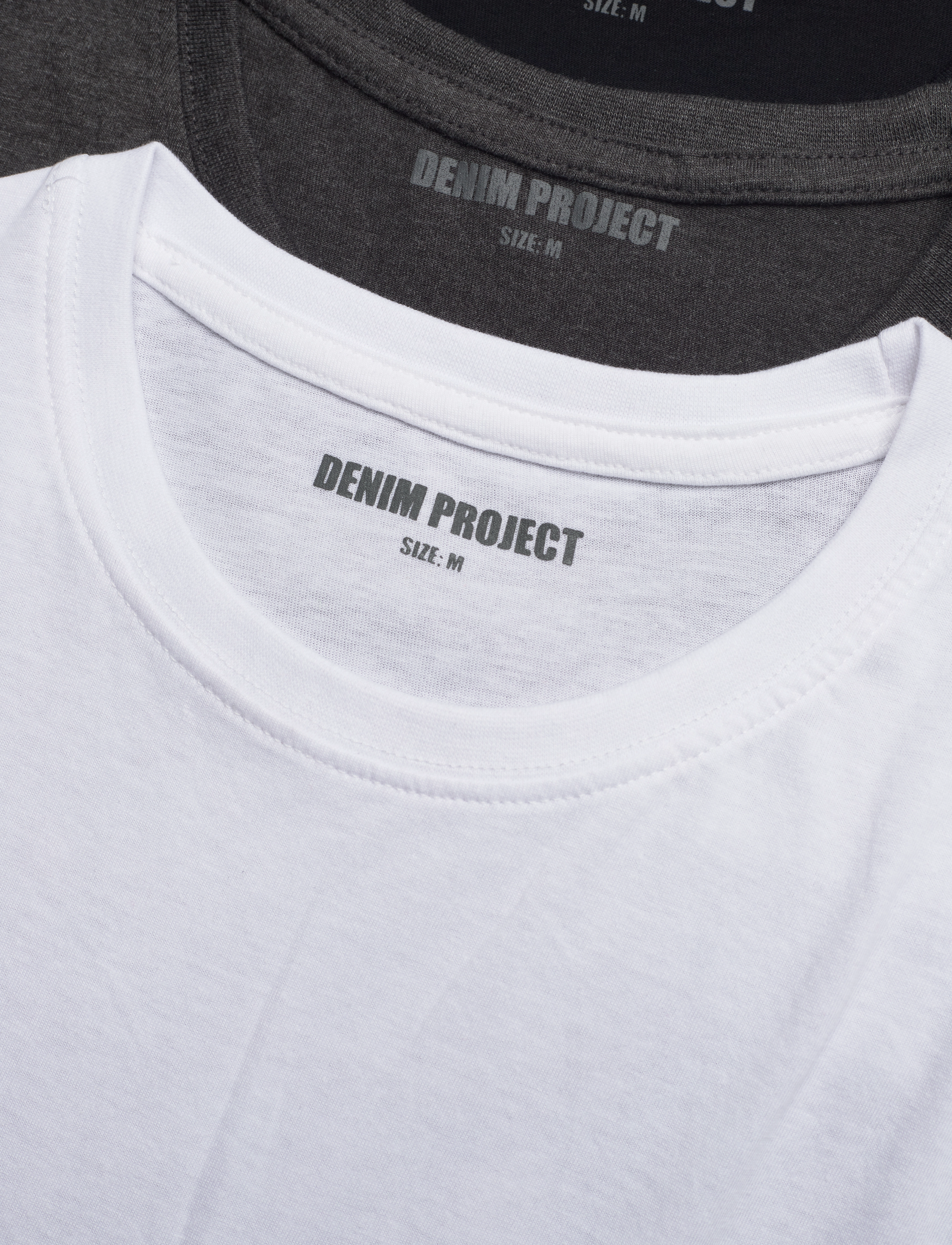 Denim project - 7-Pack Organic T-Shirt - 3x white; 2xblack; 2x dgm - 1