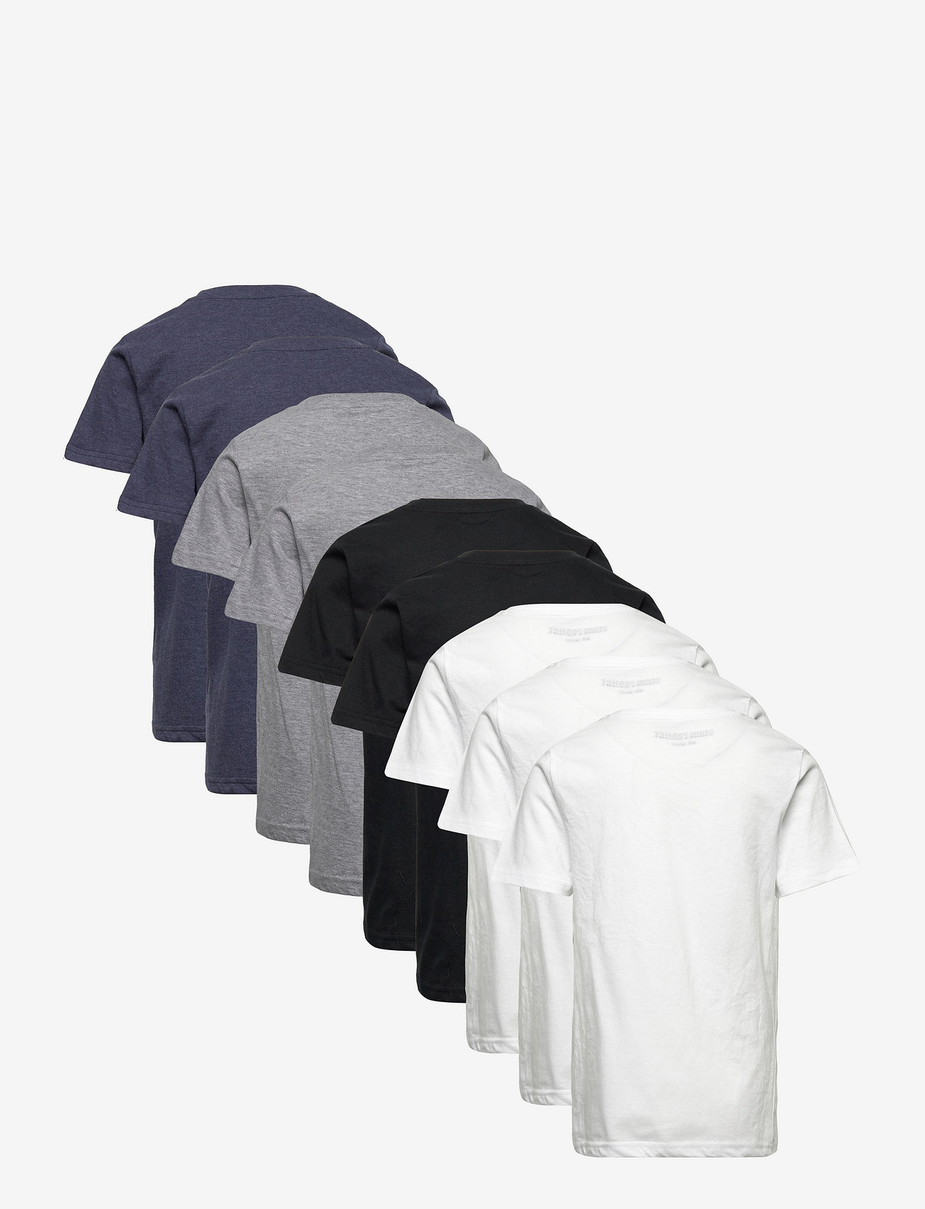 Denim project - 10-Pack Junior Tee - 3xtotal eclipse mel 3xwhite 2xlight grey mel 2xbla - 2
