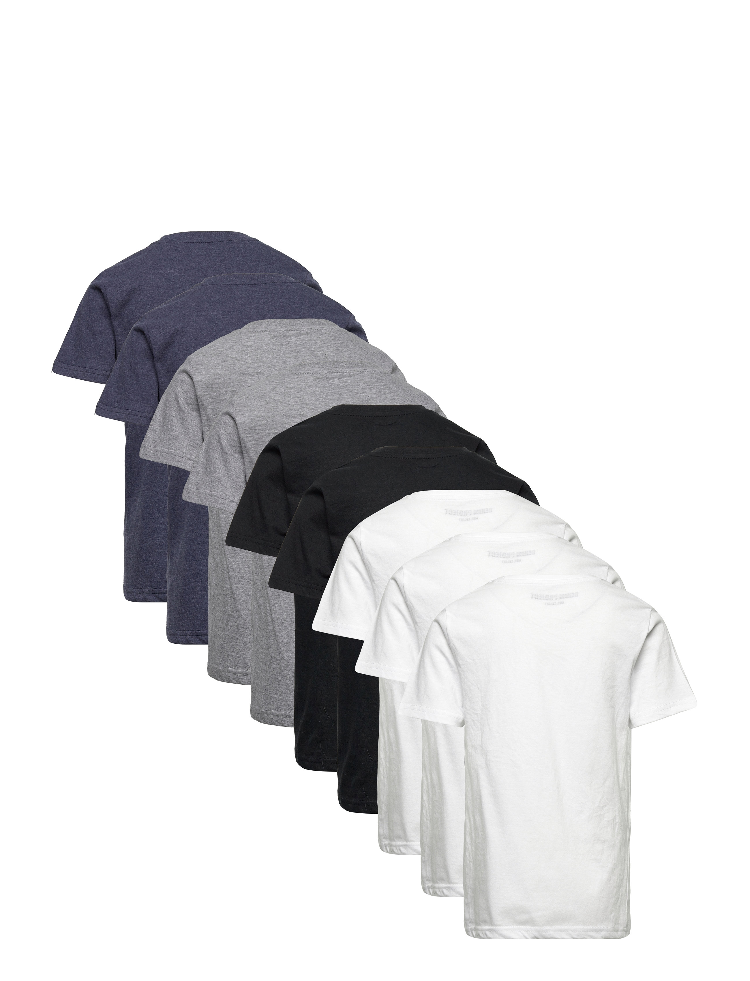 Denim project - 10-Pack Junior Tee - 3xtotal eclipse mel 3xwhite 2xlight grey mel 2xbla - 2