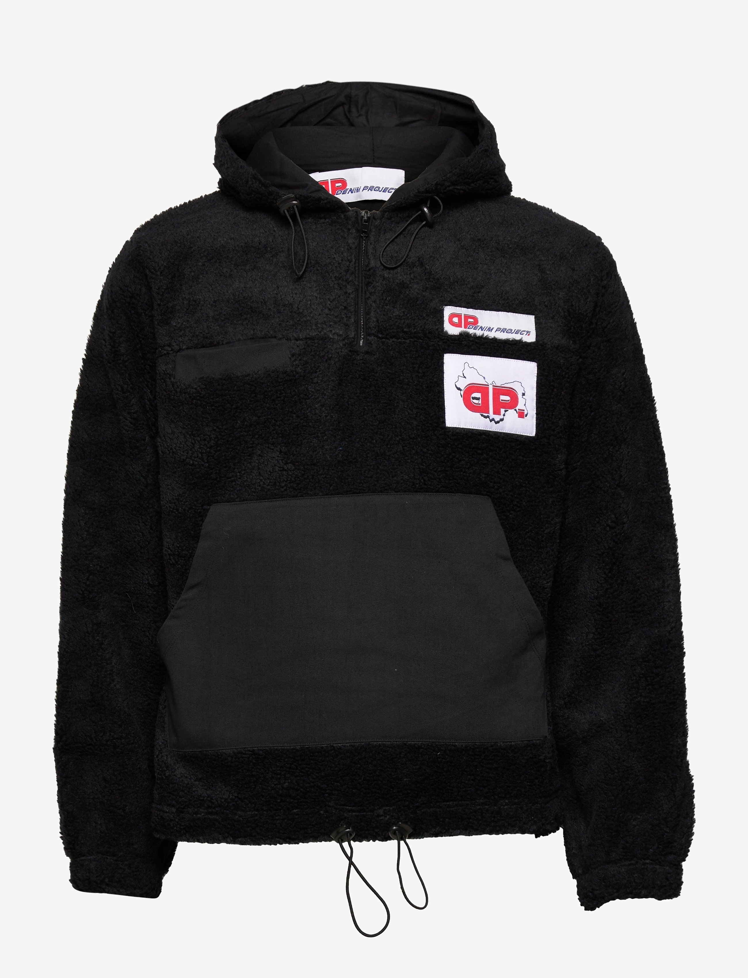 Denim Project DPACE FLEECE HOODIE - Tøj - BLACK / black