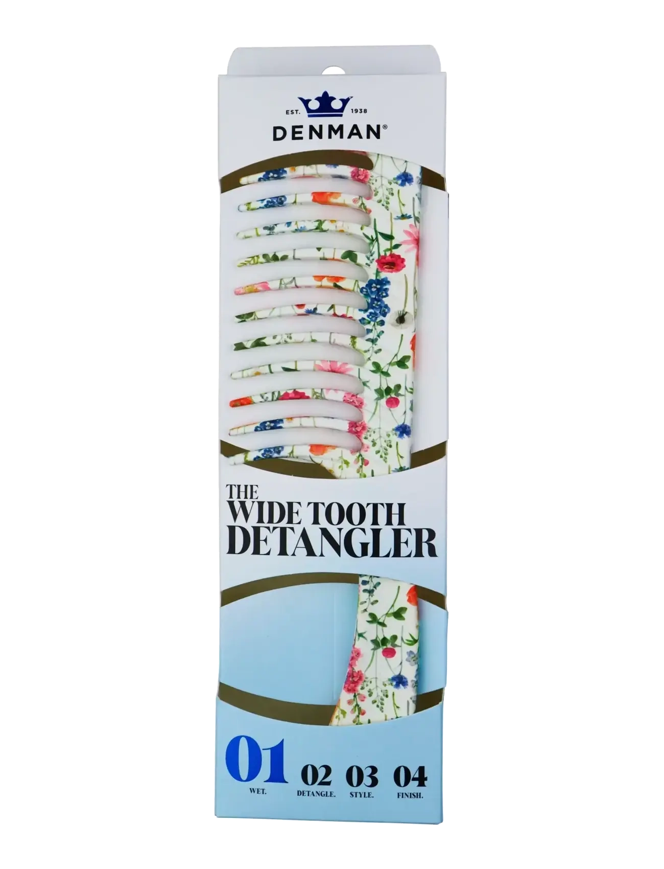 Denman - DENMAN Deluxe D28 Wide Tooth Detangler Comb Floral Fantasies - kamme - multi-colored - 1