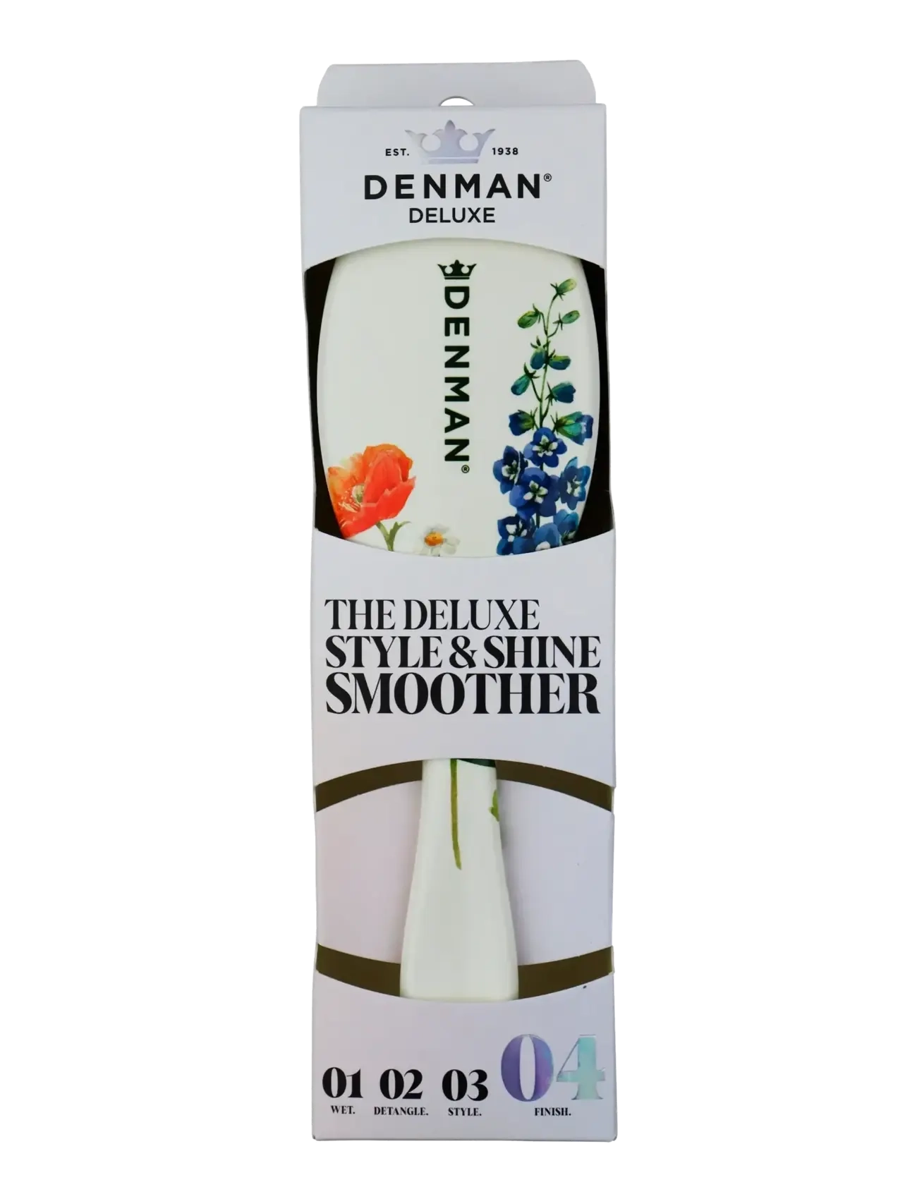 Denman - DENMAN Deluxe D81M Medium Style & Shine Brush Floral Fantasies - stylingborste - multi-colored - 2