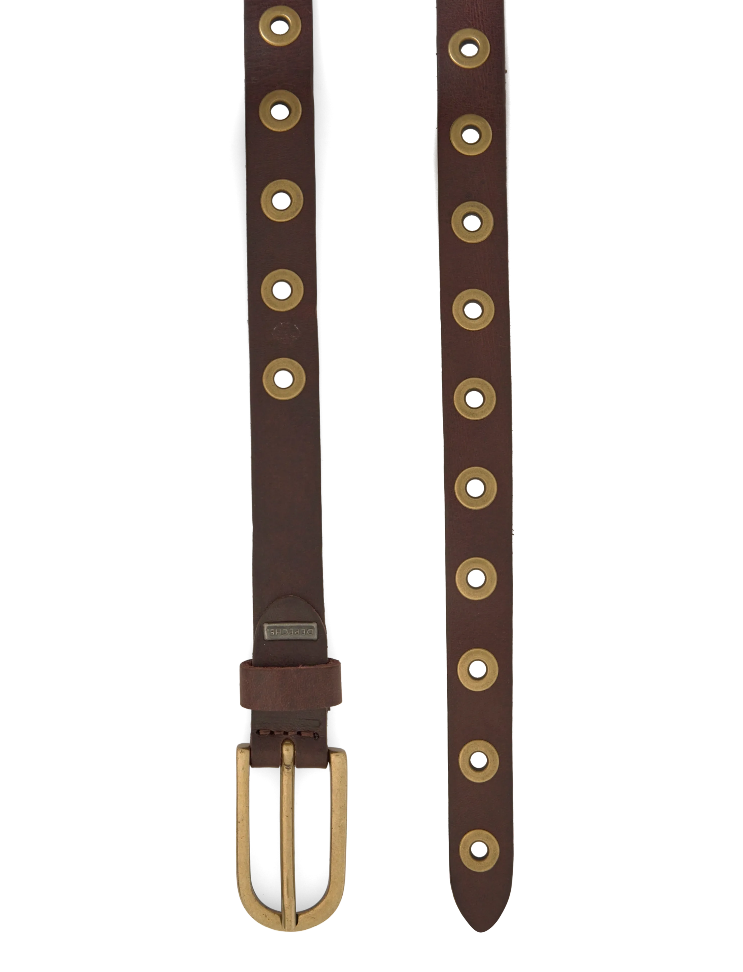 DEPECHE - Narrow belt - 161 dark brown - 1