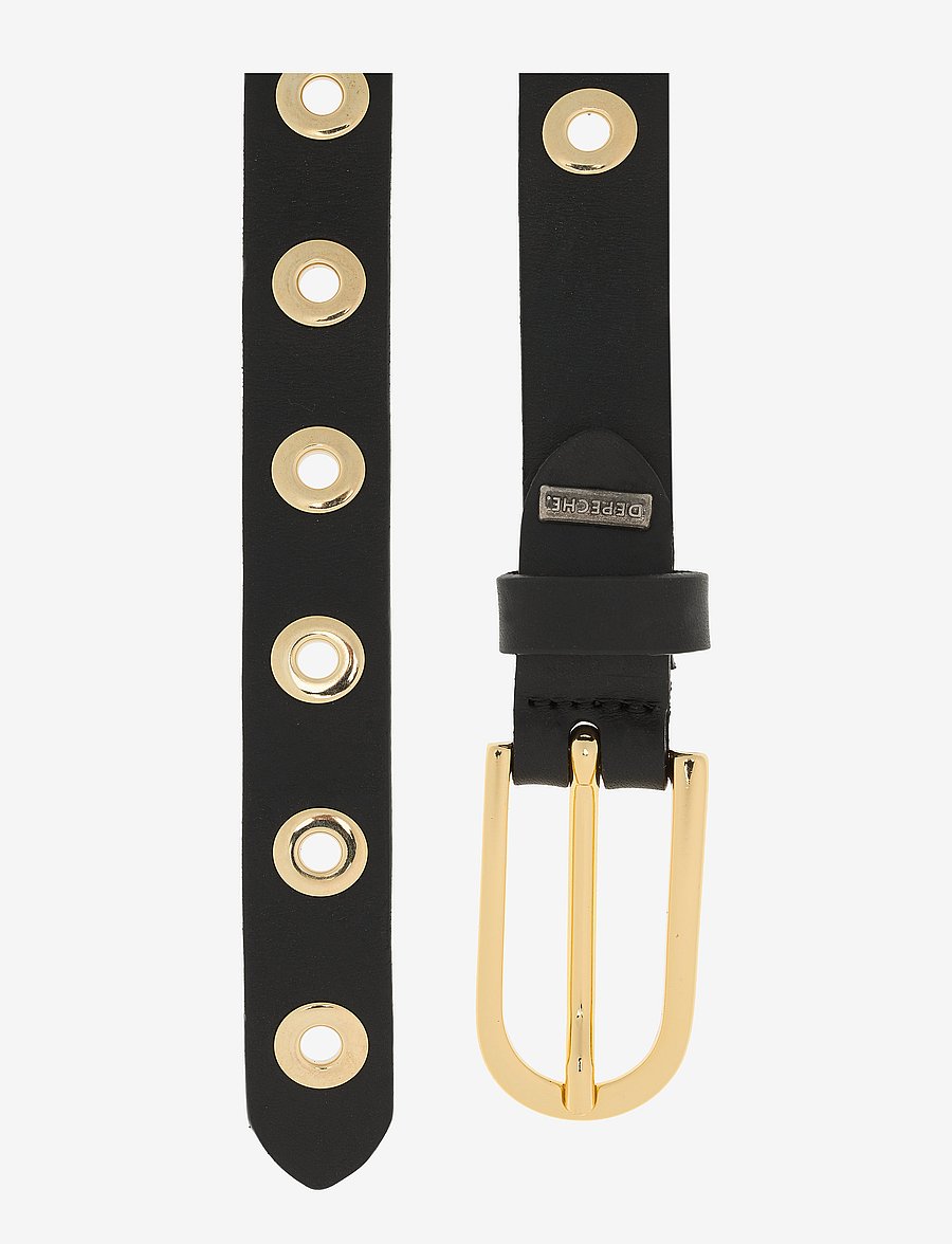 DEPECHE - Narrow belt - læderbælter - gold - 1