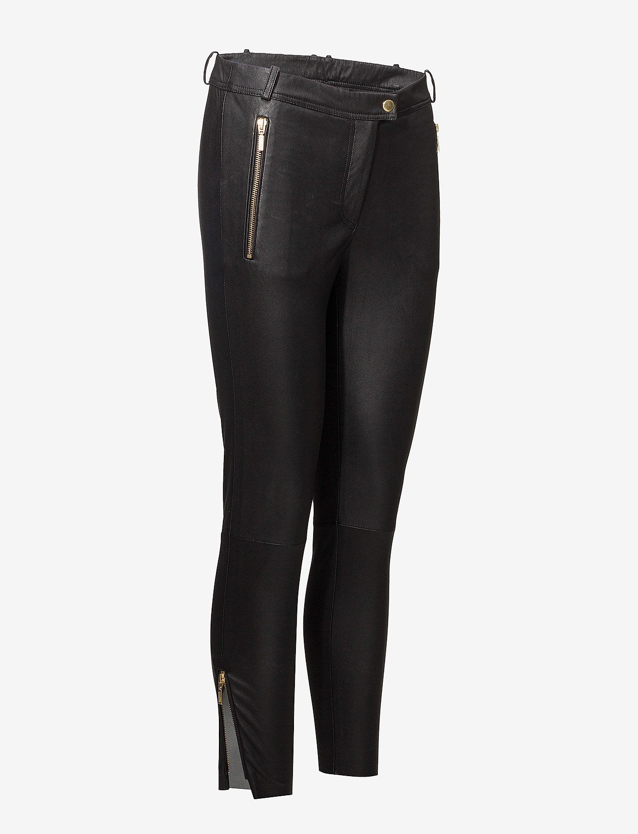 DEPECHE - 7/8 Pants w/zipper pocket and zipper at bottom - gold - 2
