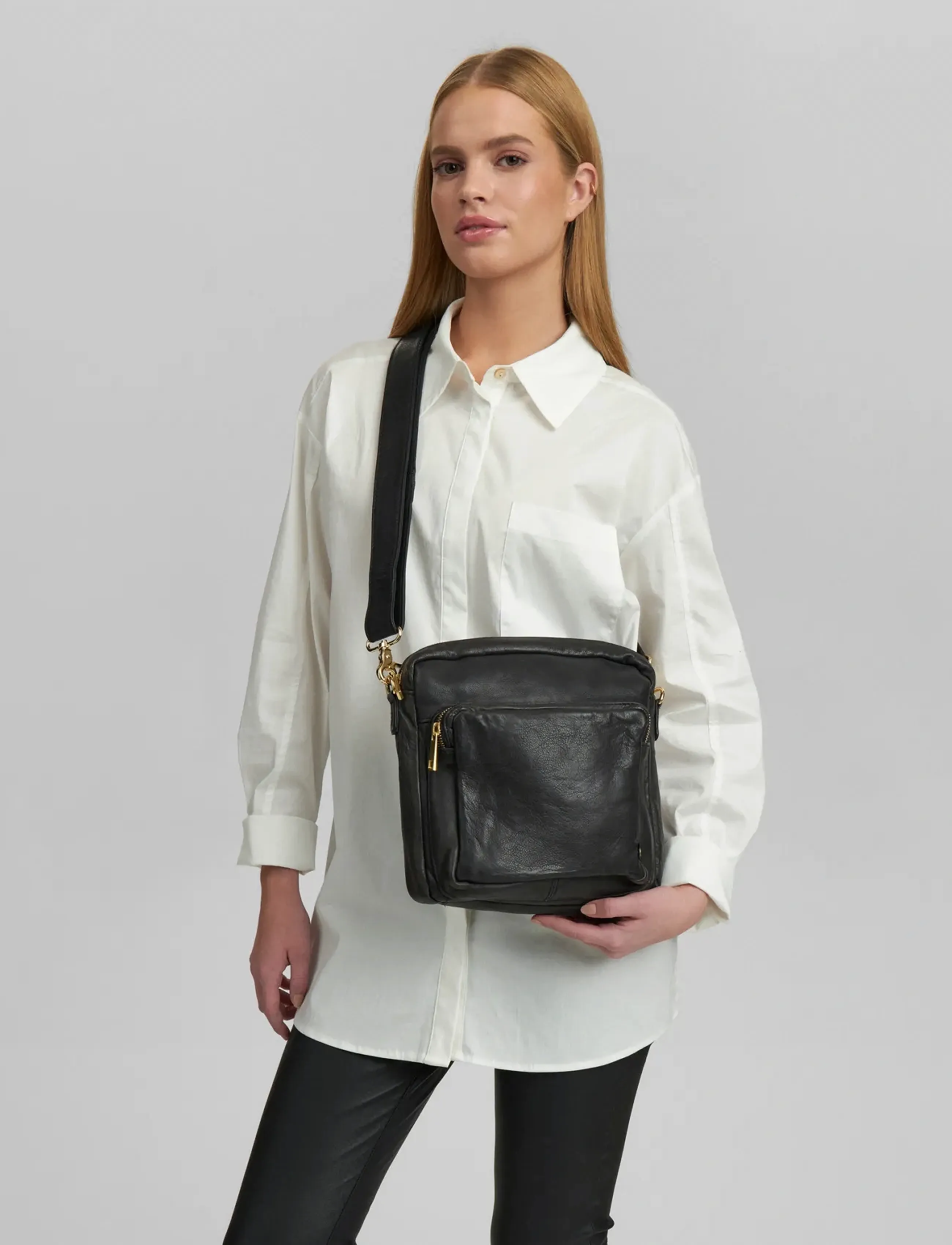 DEPECHE Golden Chic Cross Over, One Size, Black, Tasker > Crossbody-Tasker, Dame