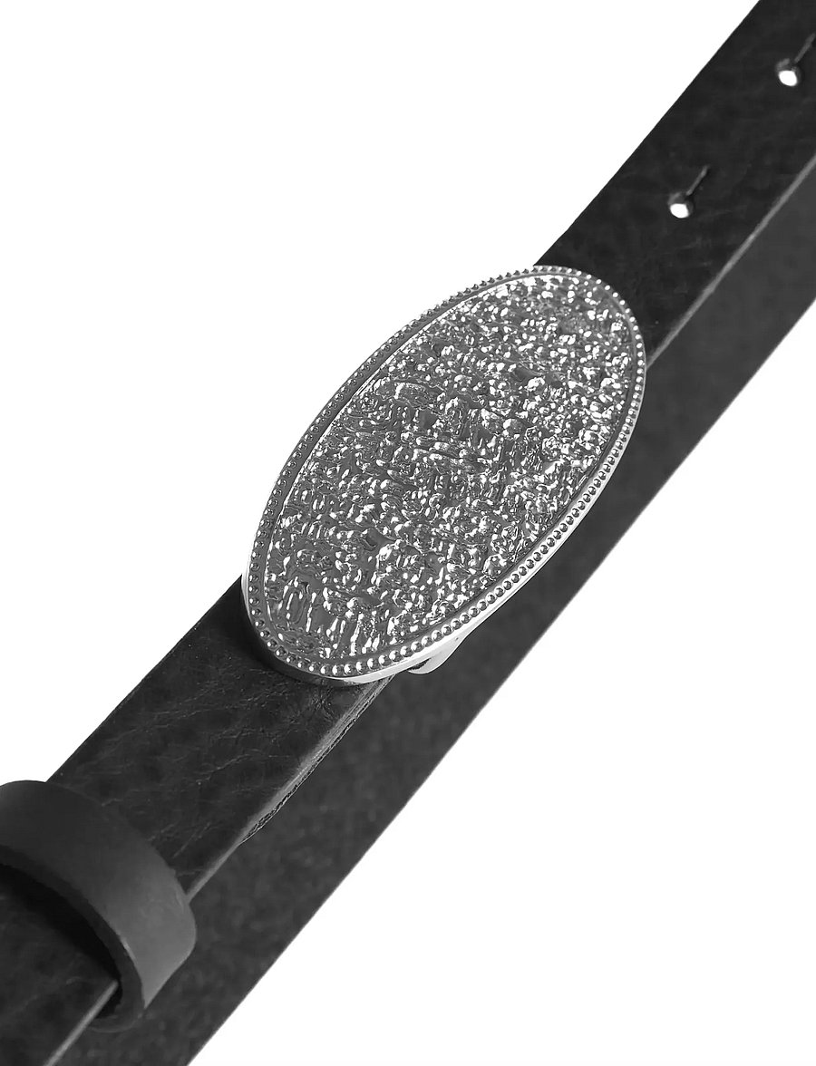 DEPECHE - Narrow Belt - leather belts - 099 black - 1