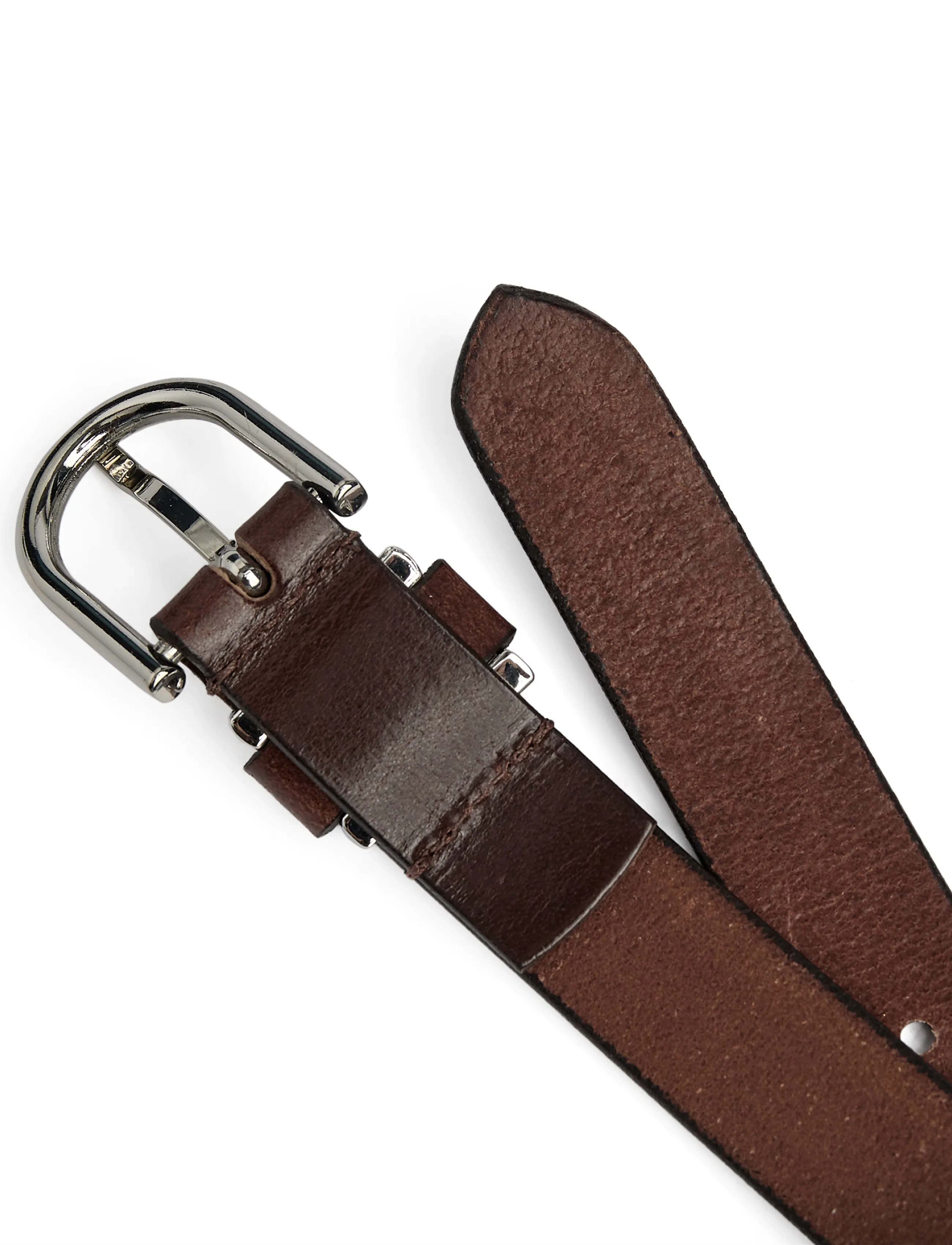 DEPECHE - Jeans Belt - ledergürtel - 146 brown/silver - 2