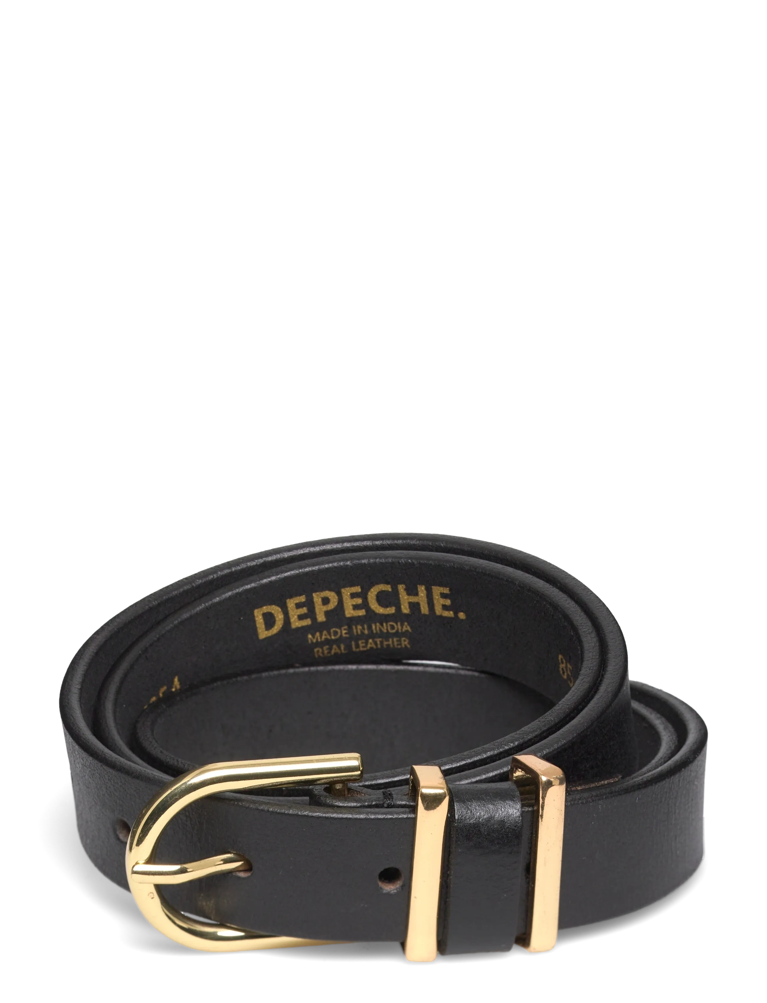 DEPECHE Jeans Belt - Tilbehør - 190 BLACK / GOLD / black