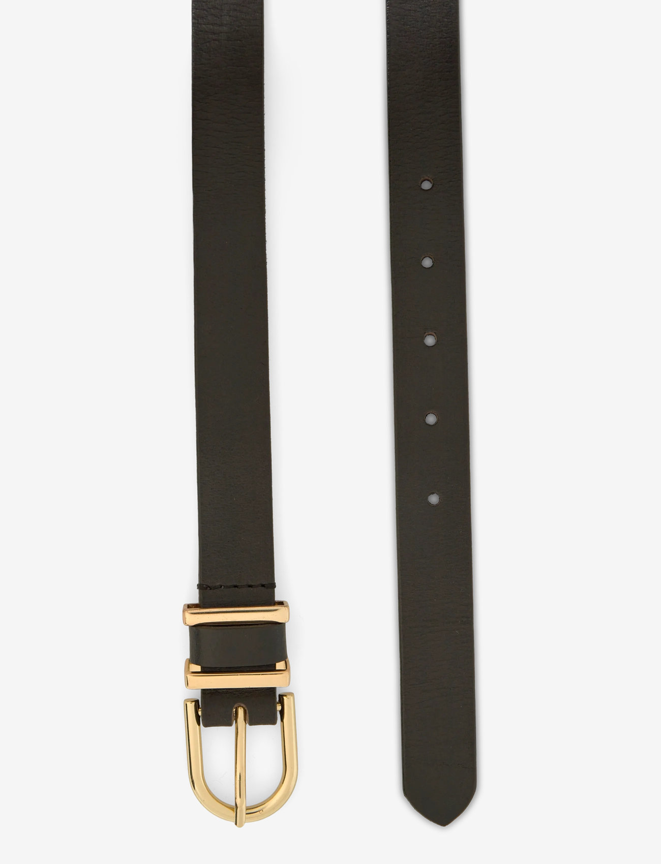 DEPECHE - Jeans Belt - læderbælter - 190 black / gold - 1