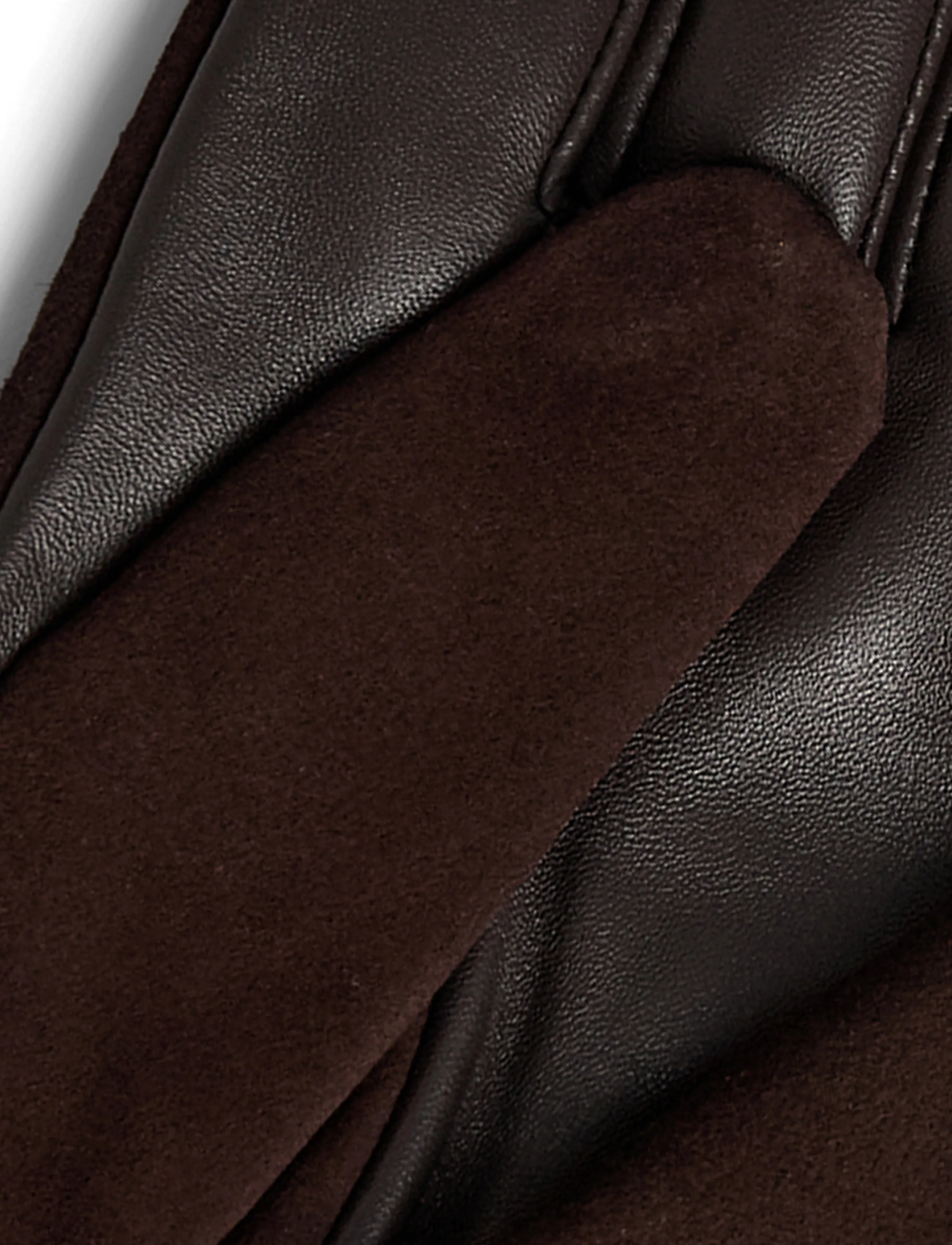 DEPECHE - Gloves w. suede - lederhandschuhe - 008 chocolate - 1