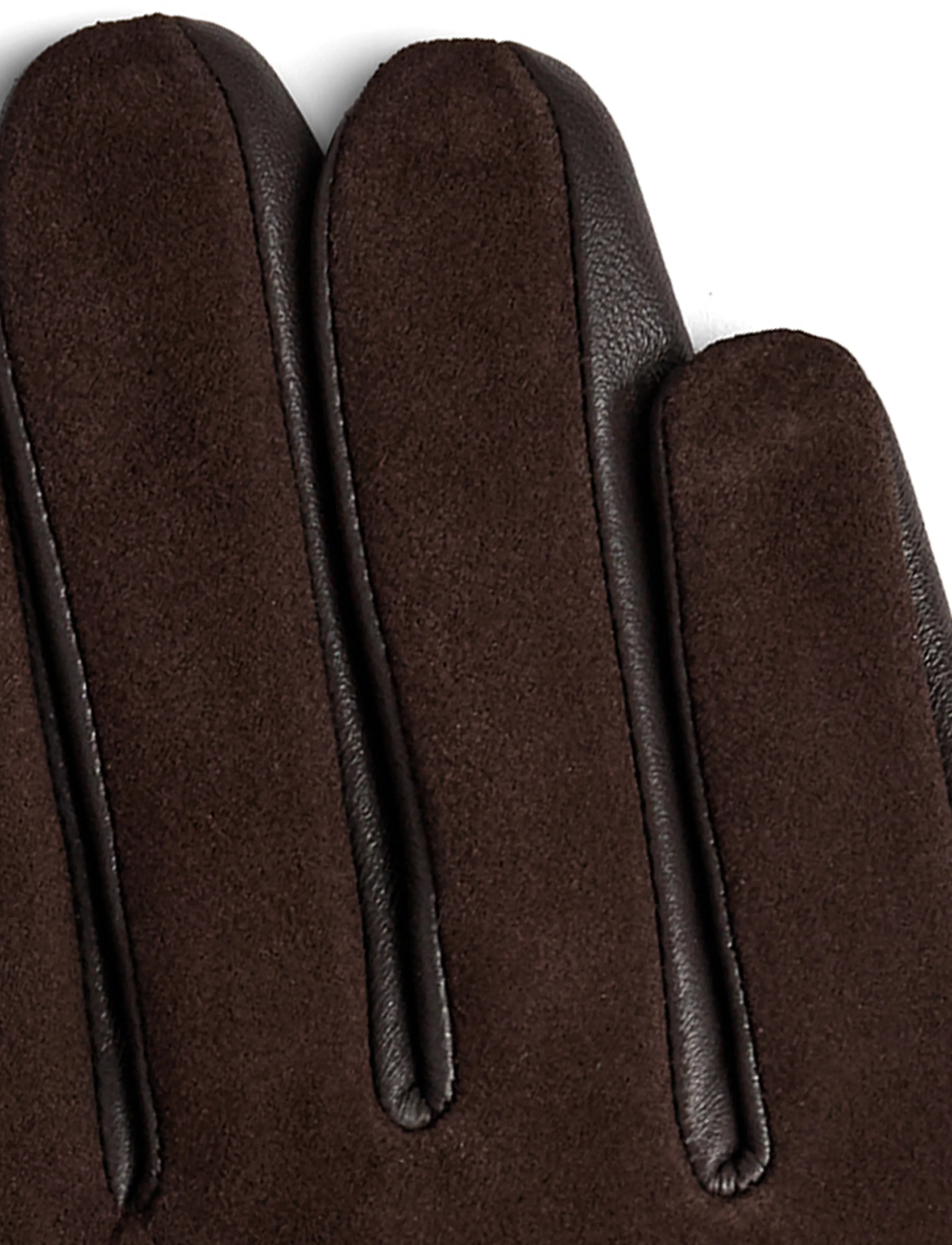 DEPECHE - Gloves w. suede - lederhandschuhe - 008 chocolate - 2