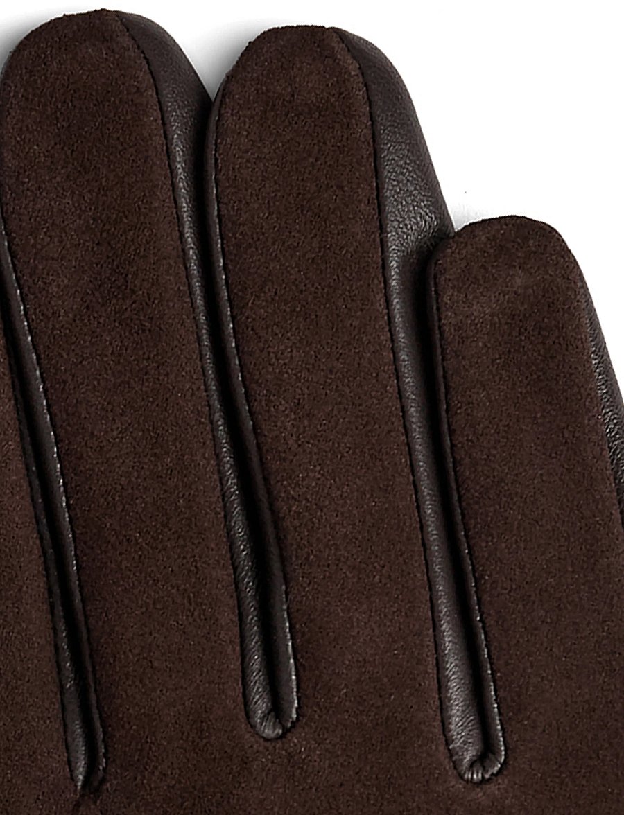 DEPECHE - Gloves w. suede - lederhandschuhe - 008 chocolate - 2