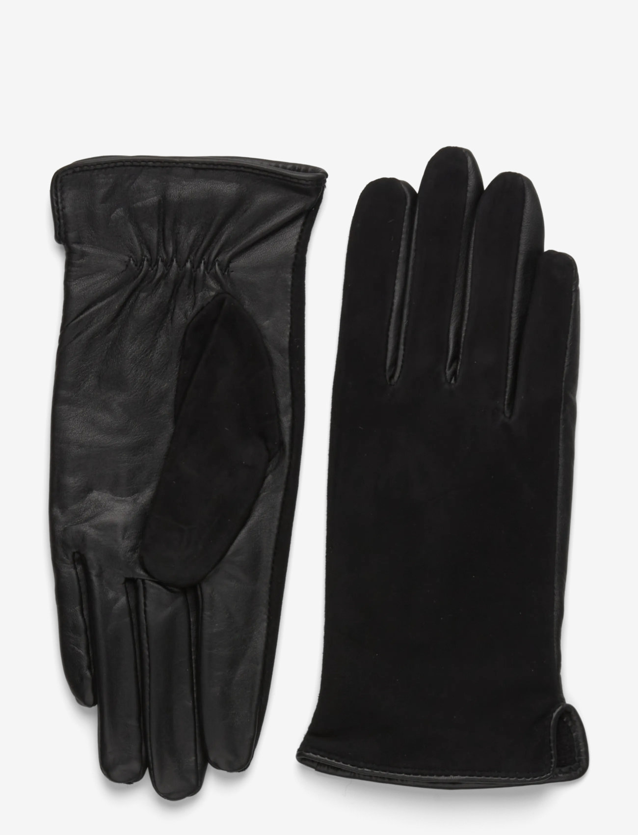 DEPECHE - Gloves w. suede - aksessuaarid - 226 black / black - 0