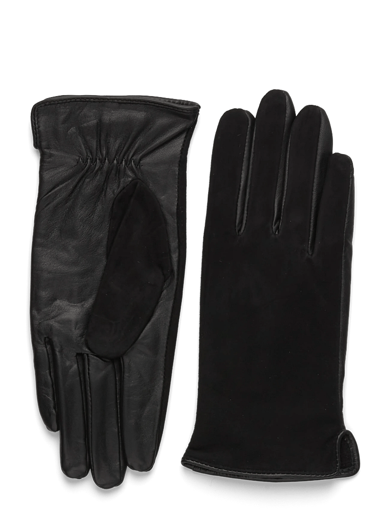 DEPECHE - Gloves w. suede - leather gloves - 226 black / black - 0