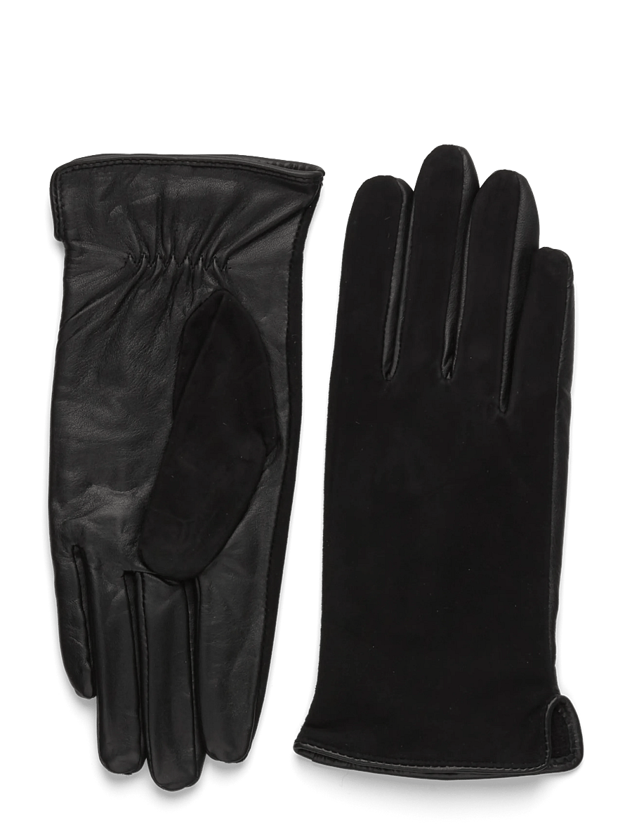 DEPECHE - Gloves w. suede - lederhandschuhe - 226 black / black - 0