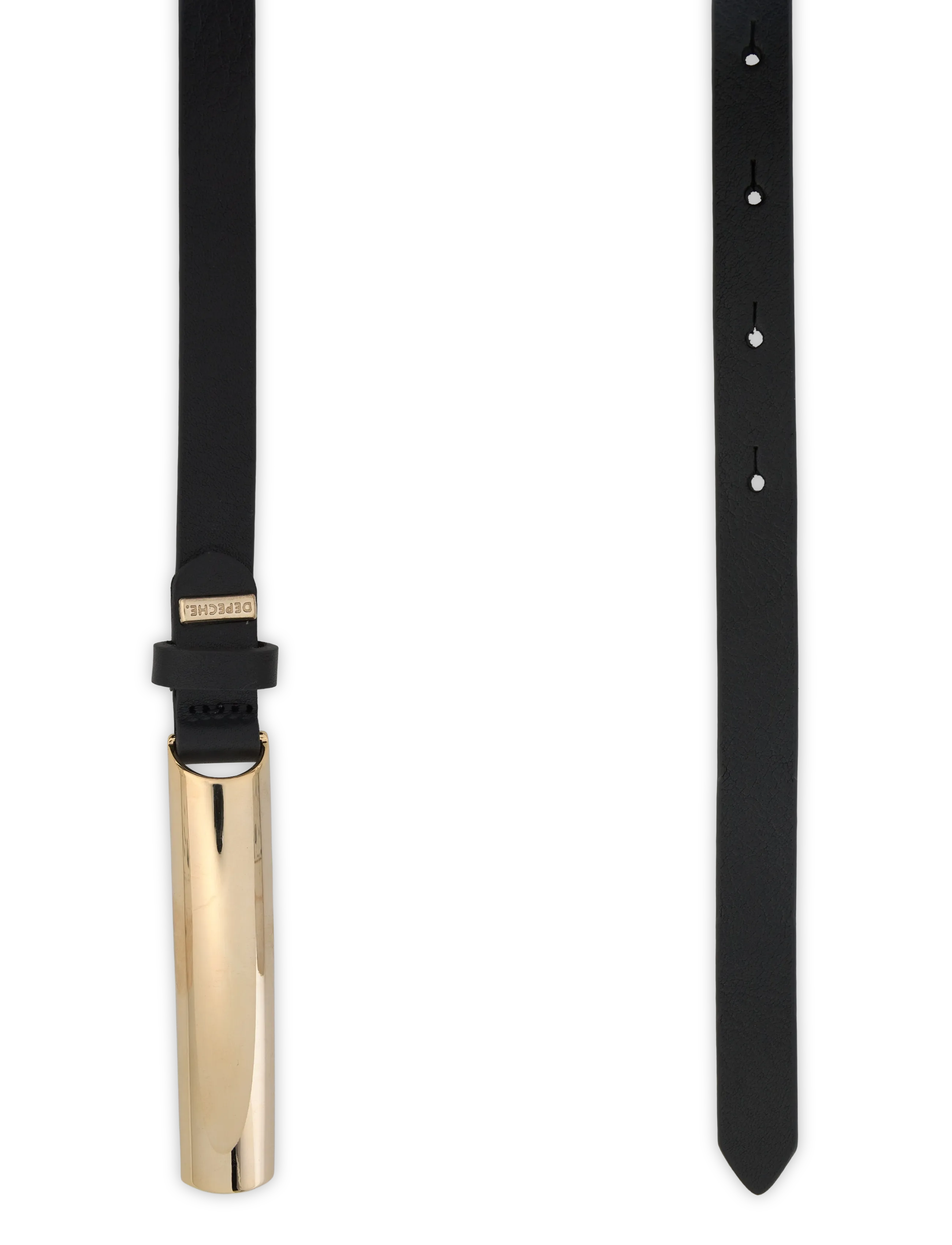 DEPECHE - Narrow Belt - 190 black / gold - 1