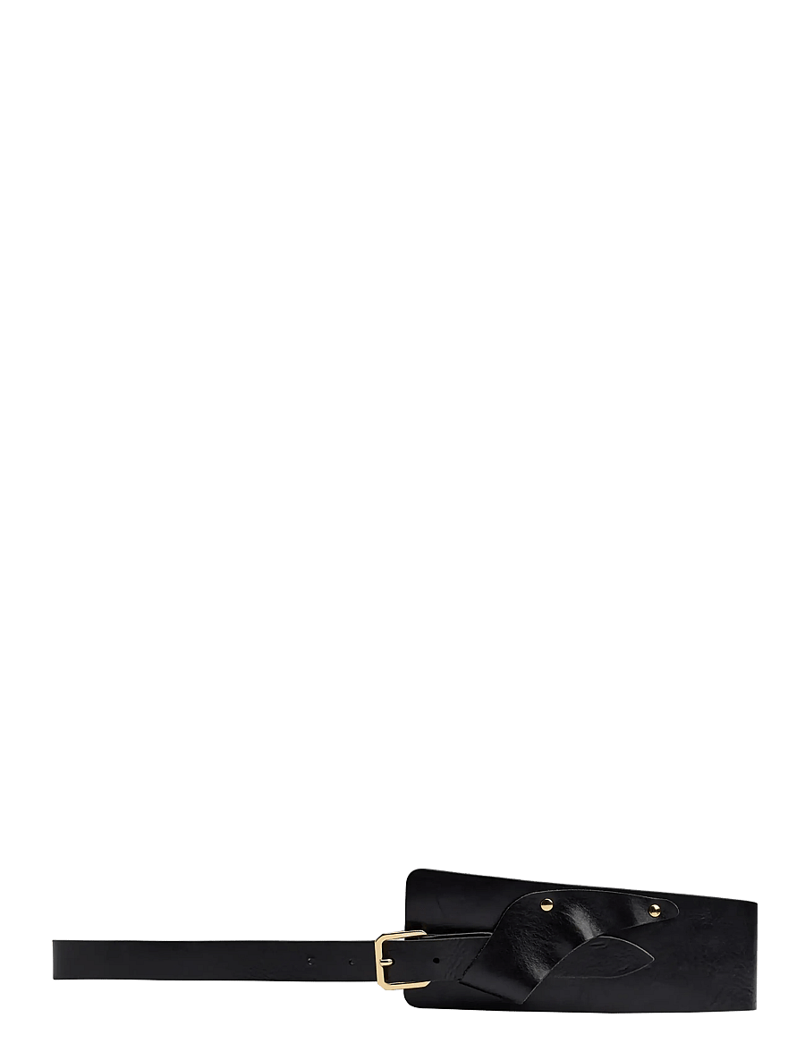 DEPECHE - Waist Belt - läderskärp - 190 black/gold - 0
