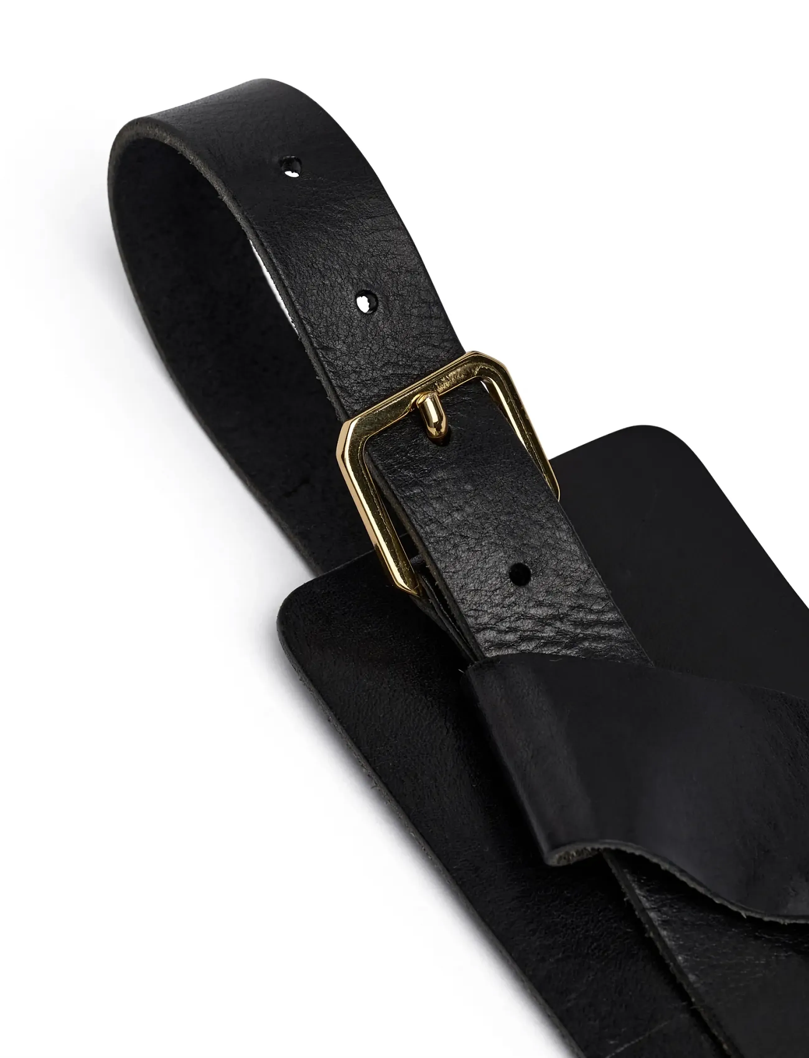 DEPECHE - Waist Belt - läderskärp - 190 black/gold - 1