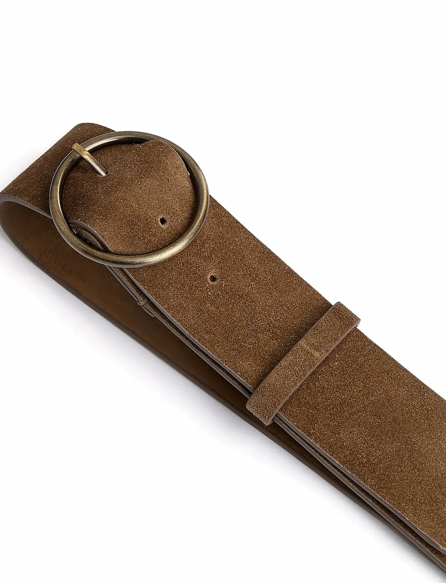 DEPECHE - Belt - läderskärp - 007 mud - 2