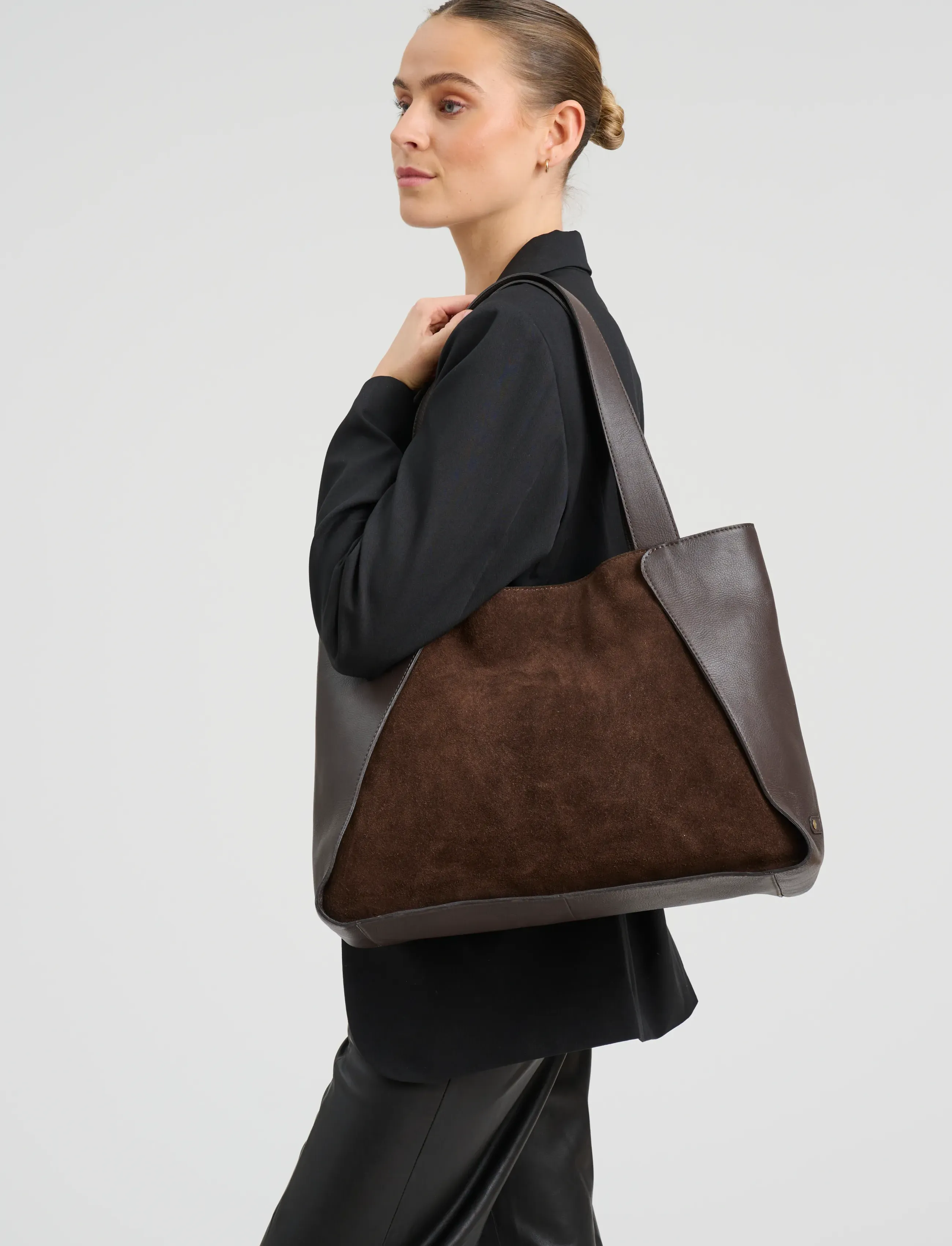 DEPECHE - Madrid Shopper - talpios rankinės - 008 chocolate - 0