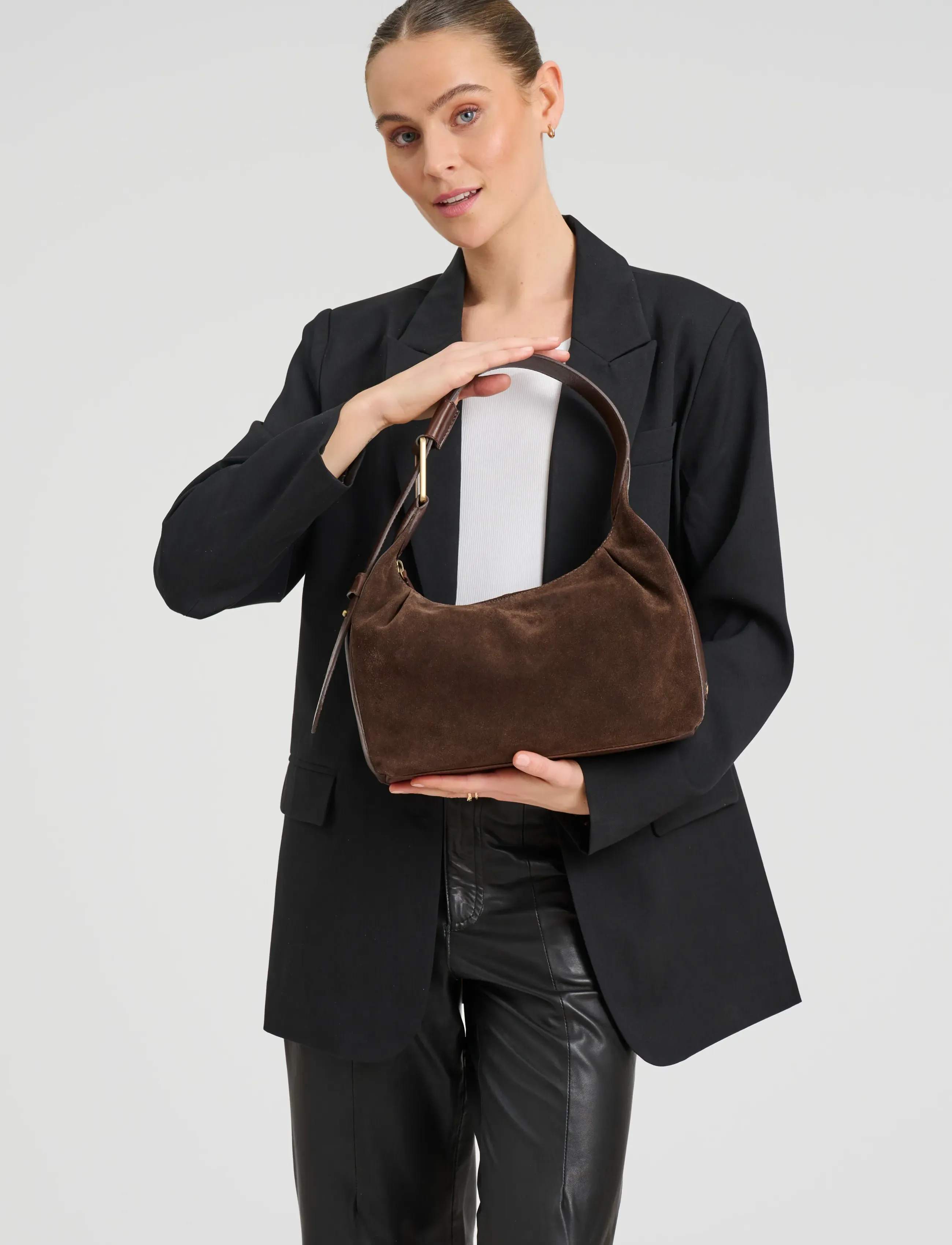 DEPECHE Madrid Handbag, Kvinder, Hobo Taske, Brun, Str: ONE SIZE