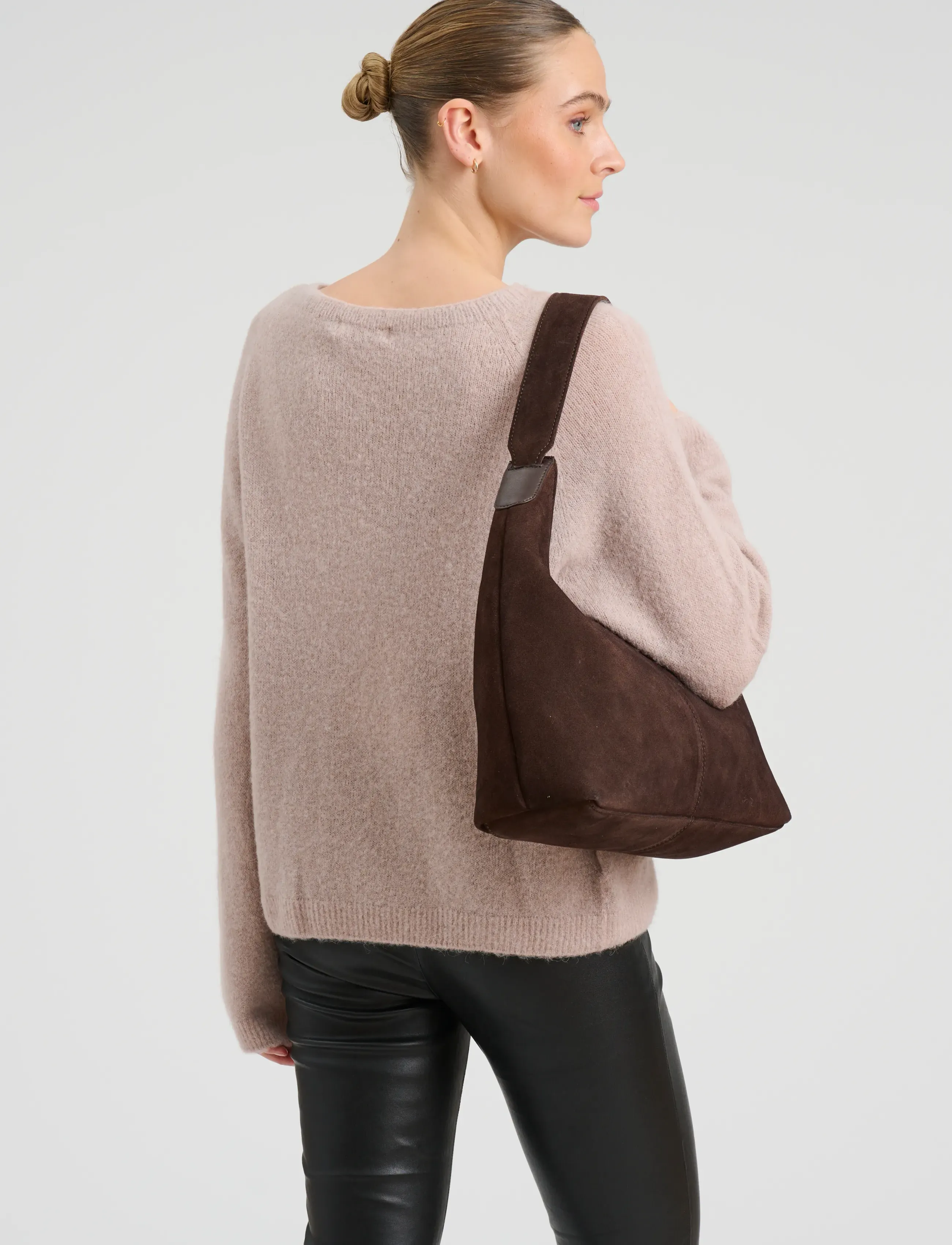 DEPECHE Bilbao Shoulderbag, Kvinder, Ruskind Skuldertaske, Brun, Str: ONE SIZE