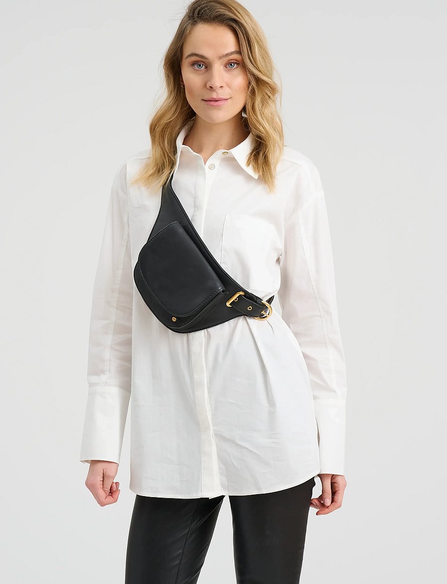 DEPECHE - Golden Chic Beltbag - magväskor - 099 black - 3