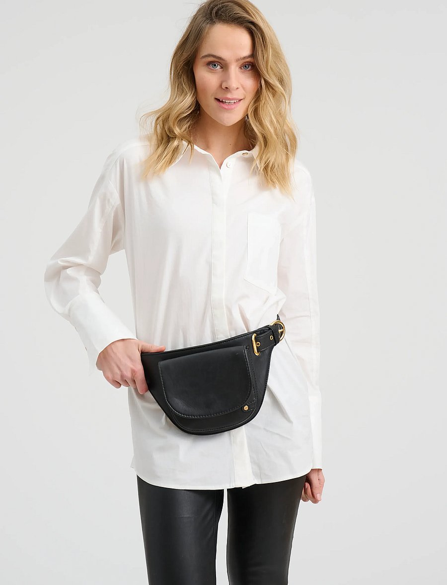 DEPECHE - Golden Chic Beltbag - magväskor - 099 black - 4