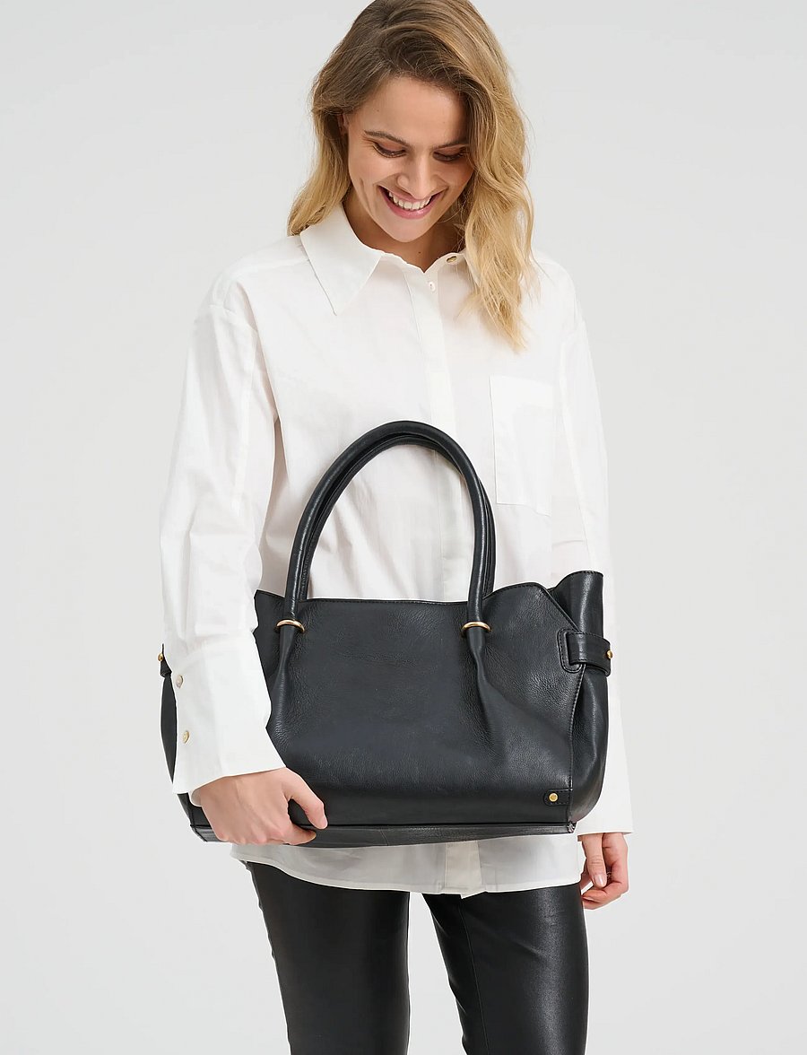 DEPECHE - Golden Chic Workbag - tote bags - 099 black - 0