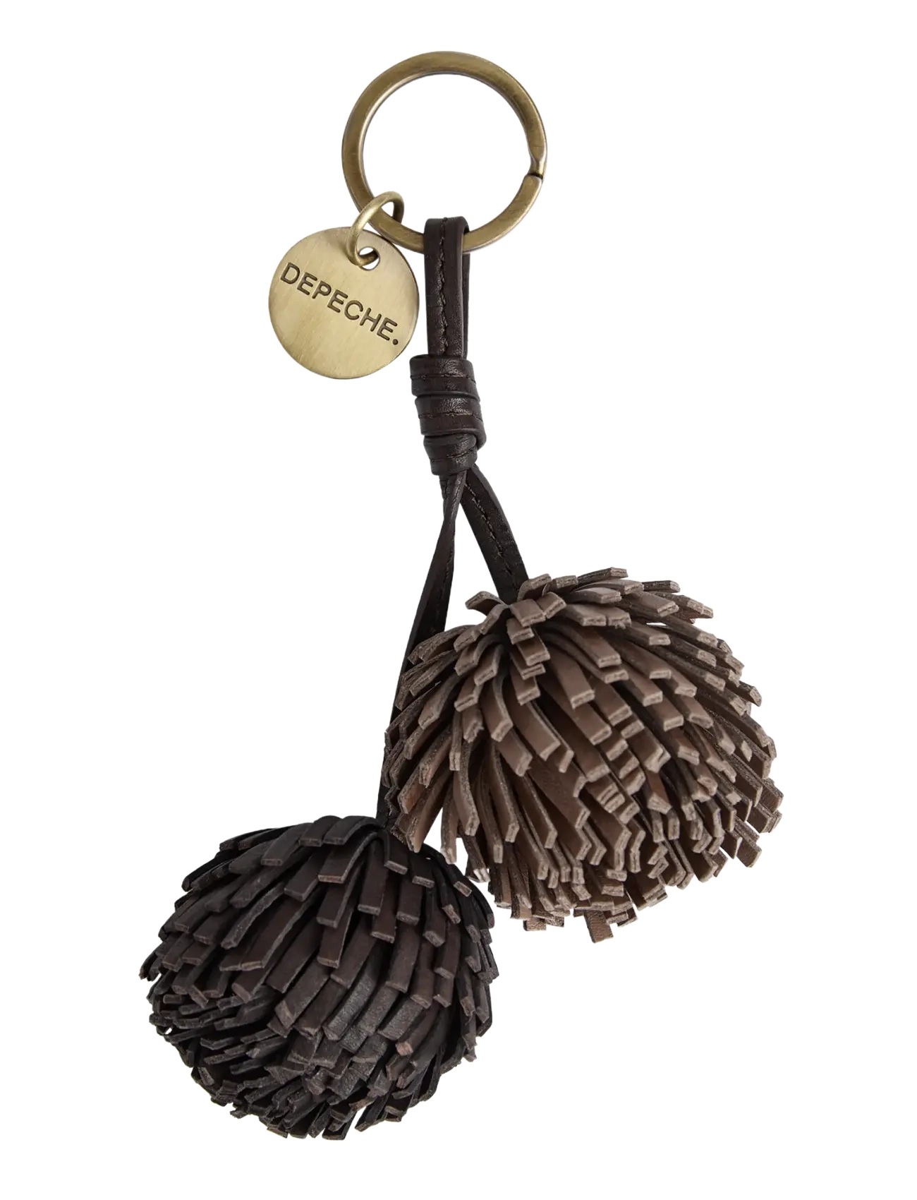 DEPECHE Ponpon keyring - Farben der Saison - 008 CHOCOLATE / brown