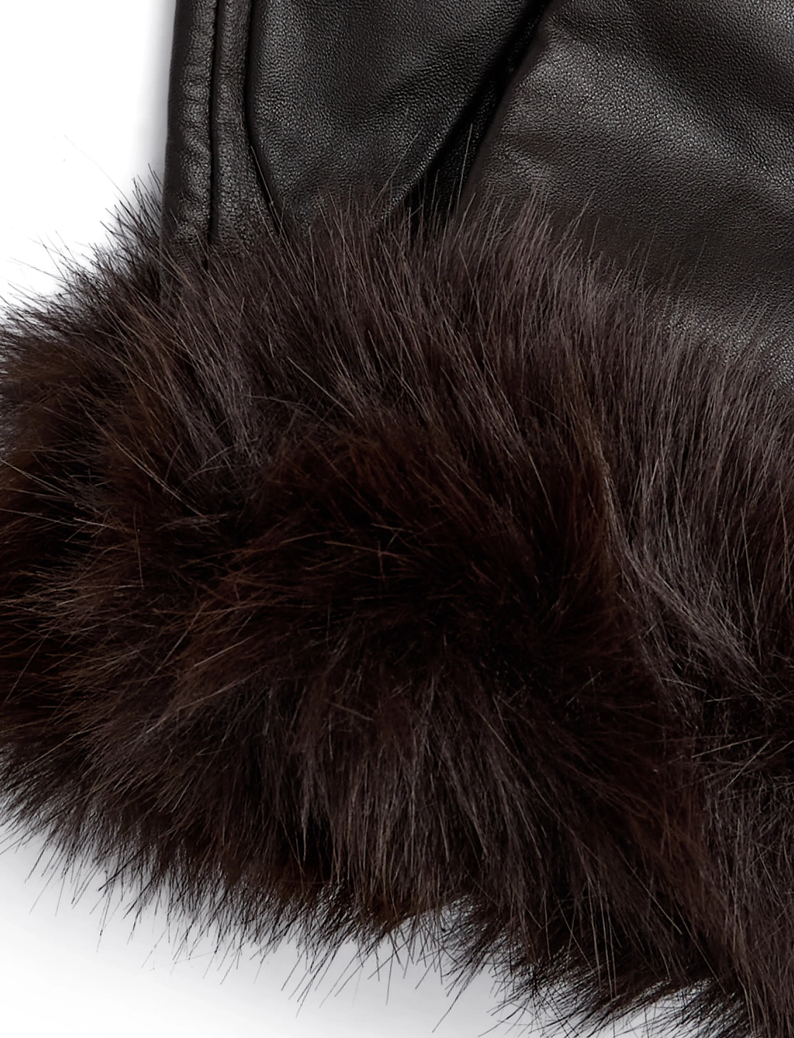 DEPECHE - Gloves with fur - skinnhandskar - 008 chocolate - 1