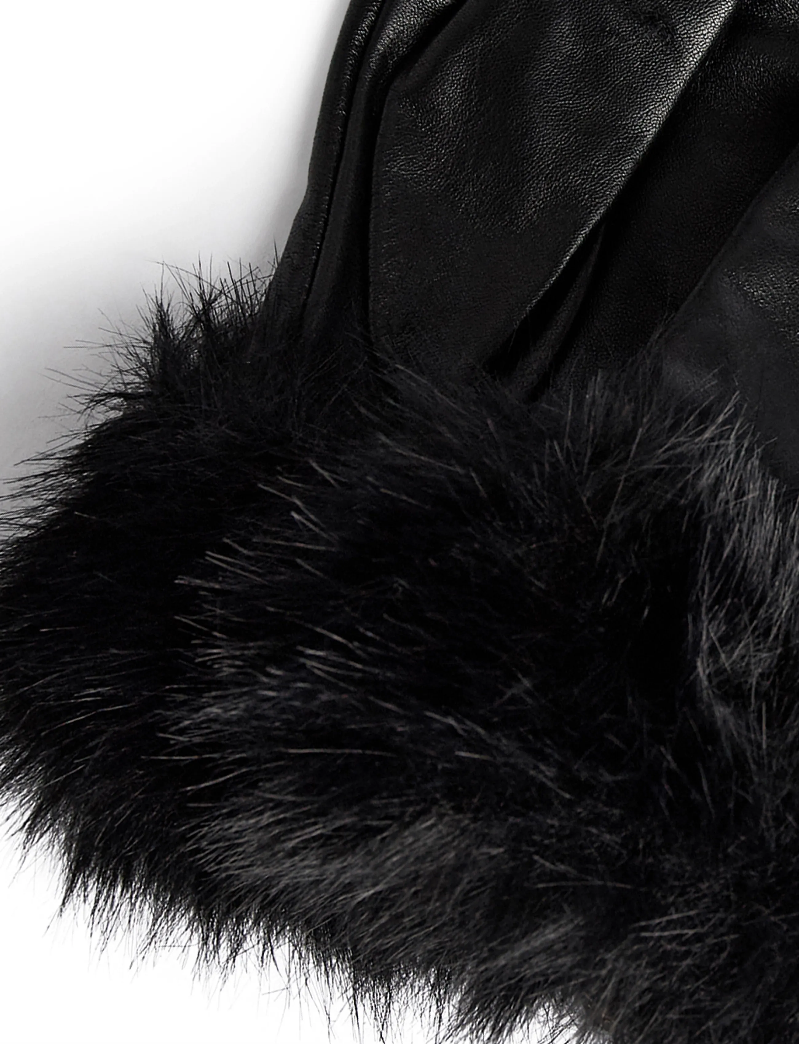 DEPECHE - Gloves with fur - 099 black (nero) - 1