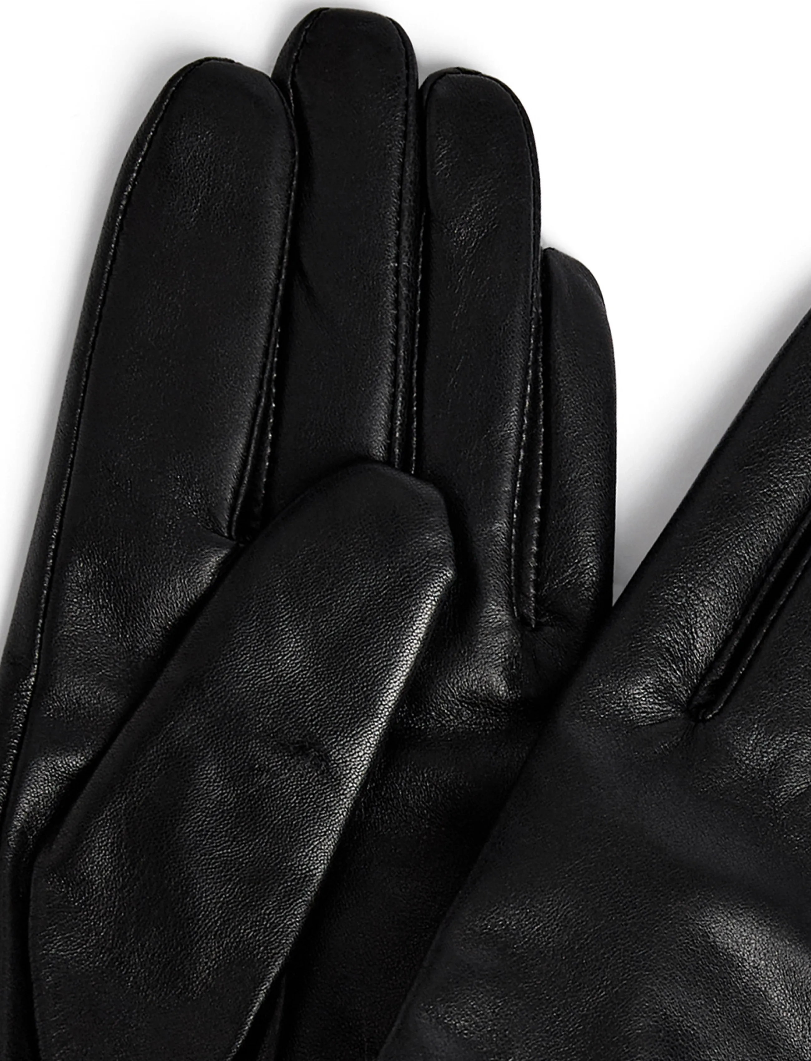 DEPECHE - Gloves with fur - 099 black (nero) - 2