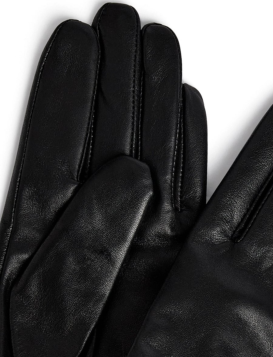 DEPECHE - Gloves with fur - 099 black (nero) - 2