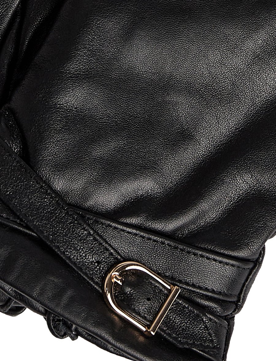 DEPECHE - Gloves with belt - nahast kindad - 099 black (nero) - 1